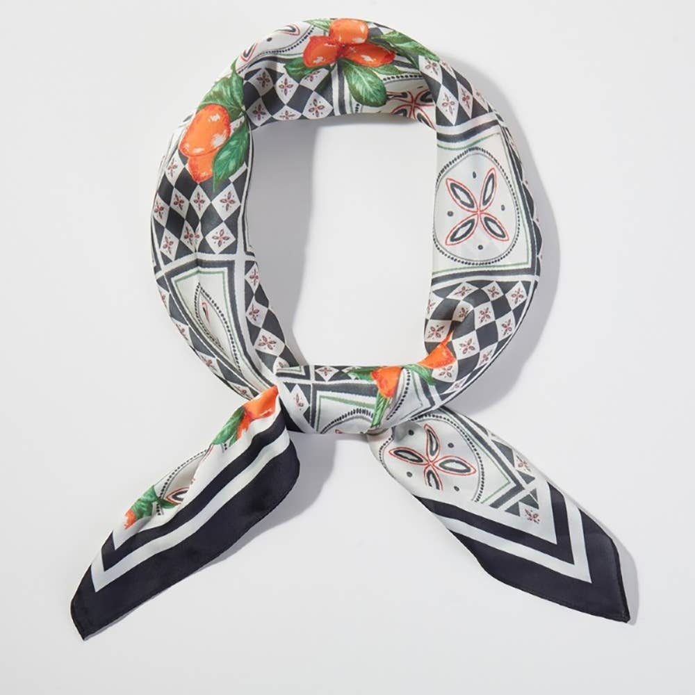 Mosaic Lemon Print Square Bandana Scarf - Proper