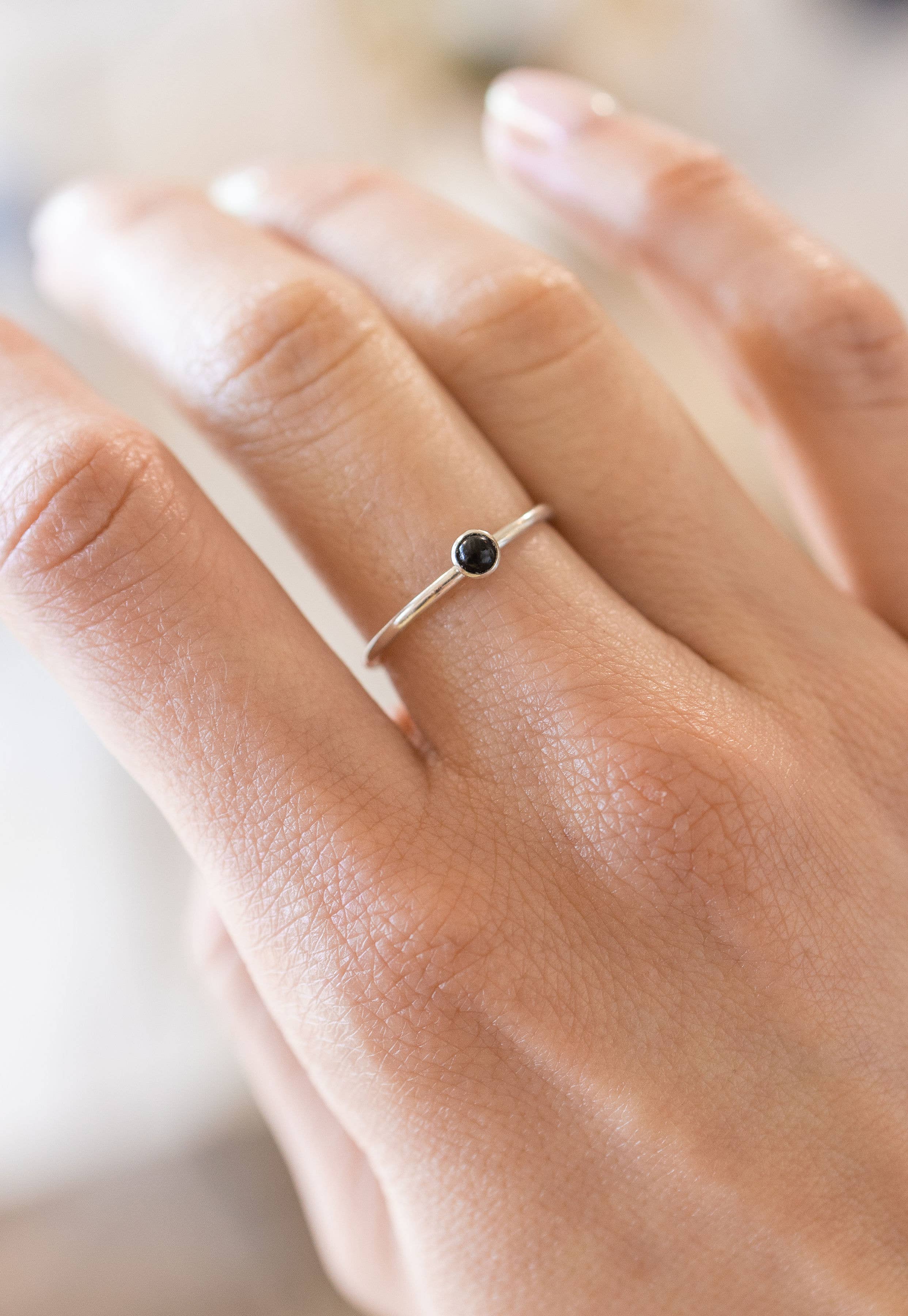 Mini Black Onyx Stacking Ring - Proper