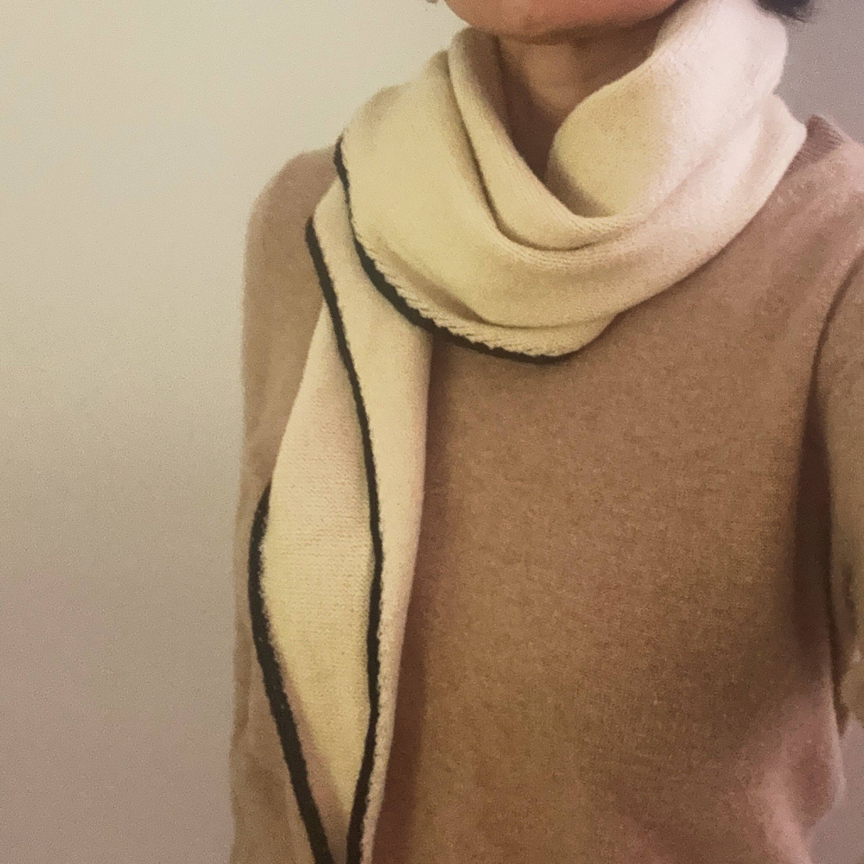 Slim Minimalist Knit Scarf – Two-Tone Cozy Yarn - Proper