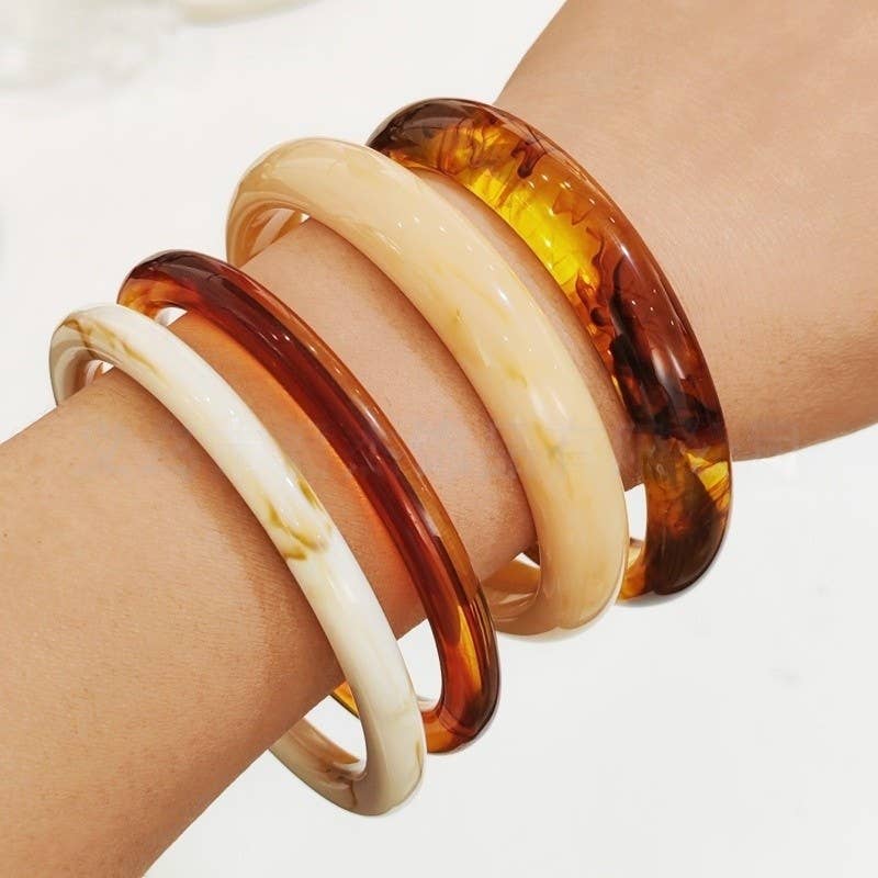 Marbled Resin Bangle Set - Proper