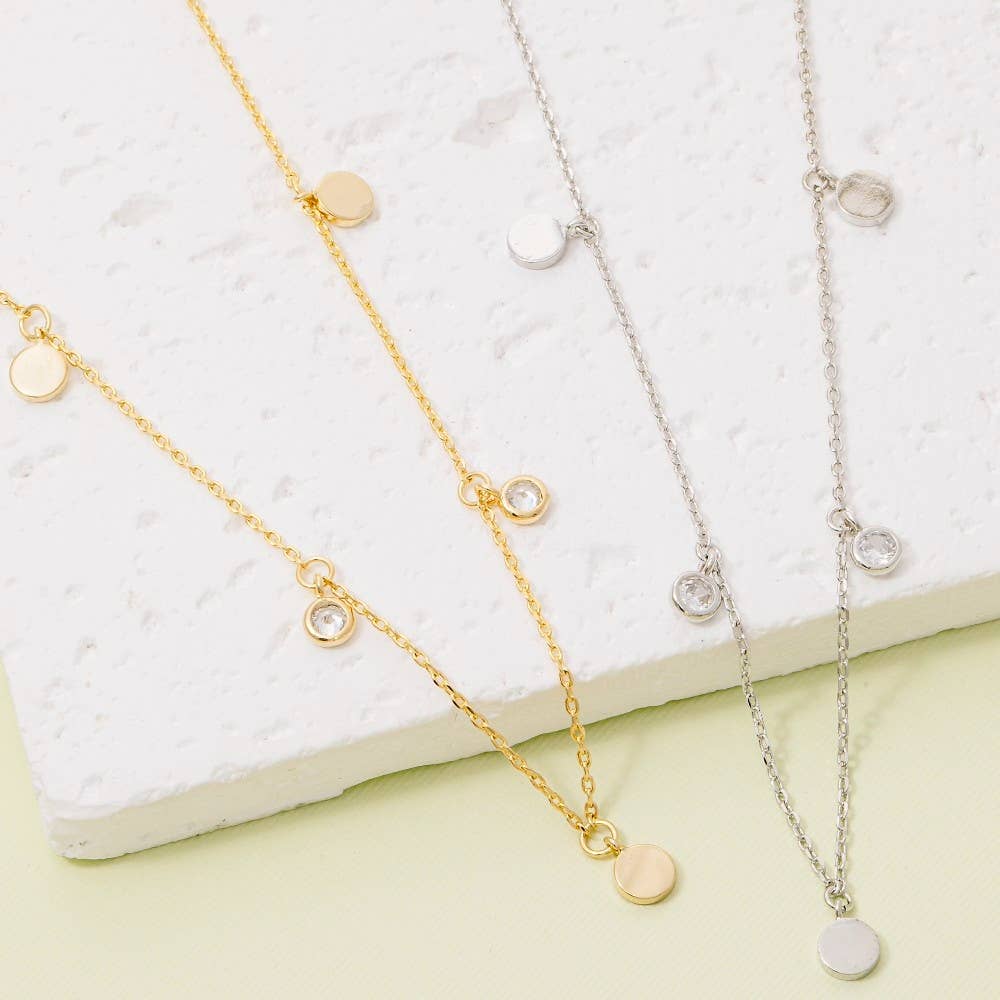 Cz Coin Station Chain Necklace - Proper