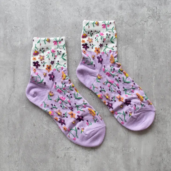 Floral Two Tone Socks - Proper
