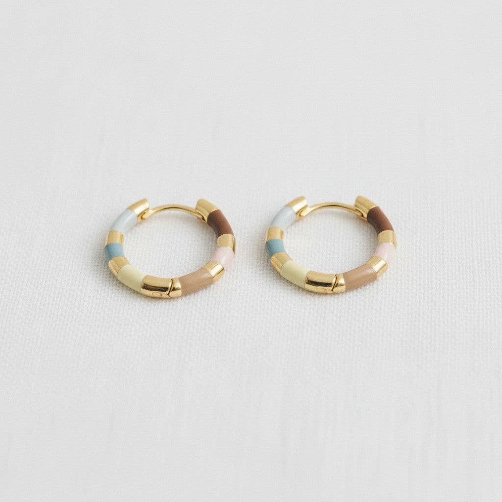 Enamel Hoop Earrings