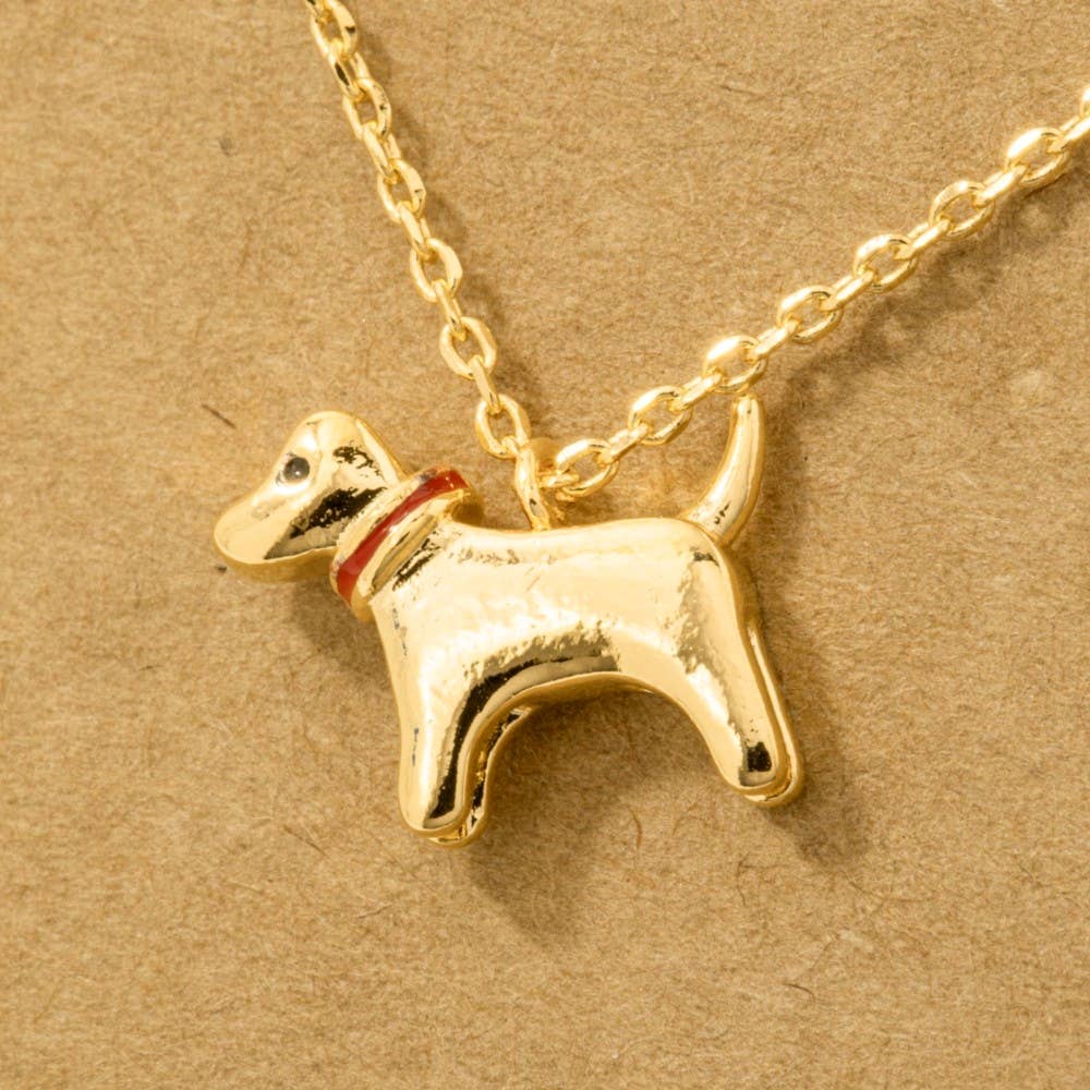 Gold Dipped Dog Pendant Necklace - Proper