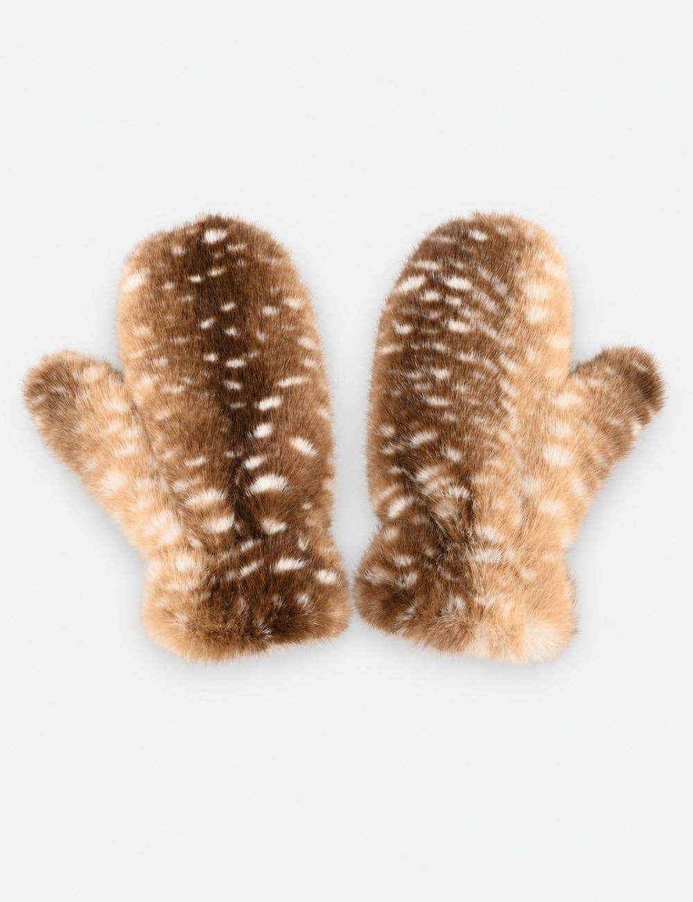 Deer Print Mittens
