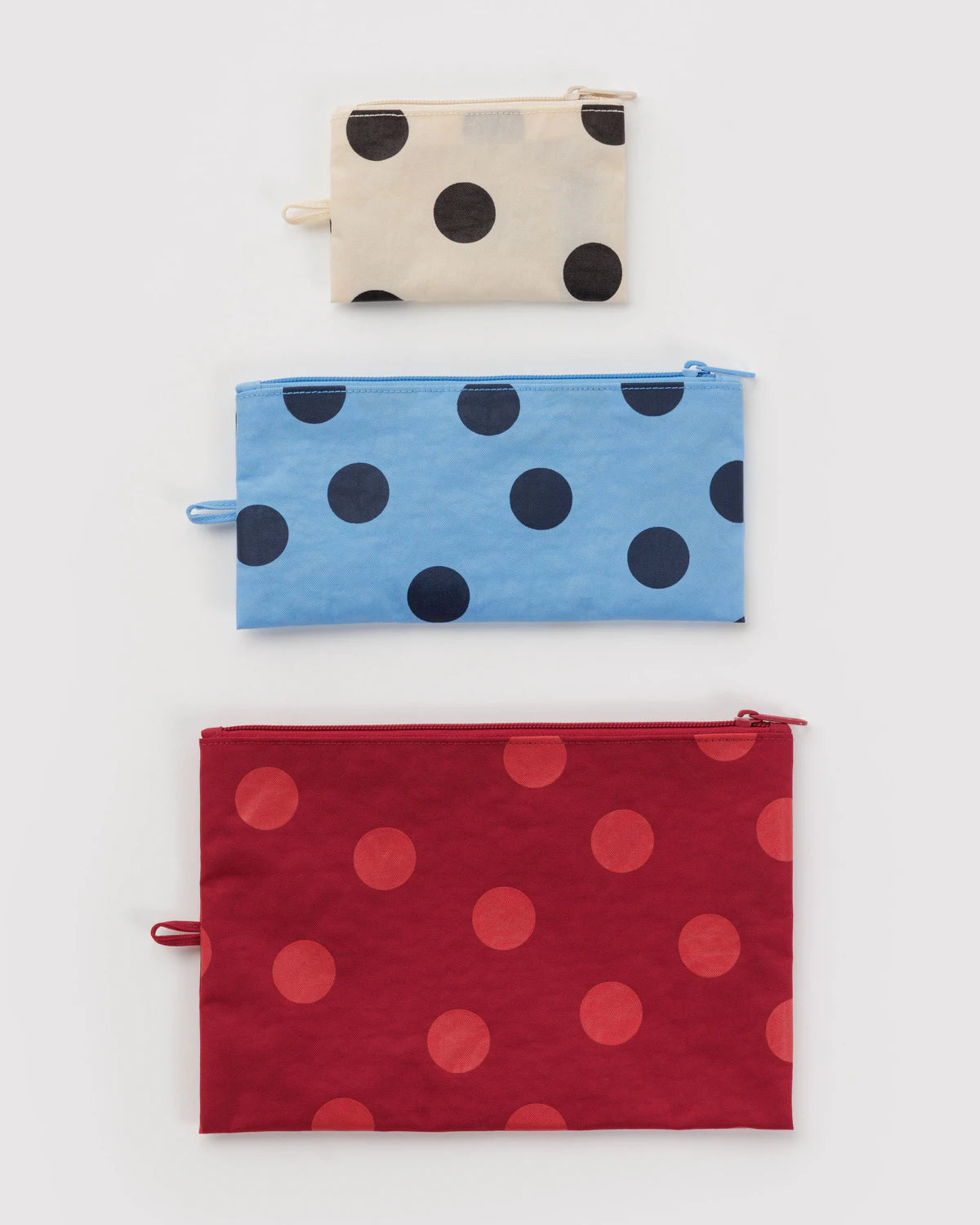 Baggu Flat Pouch Set - Polka Dot Mix