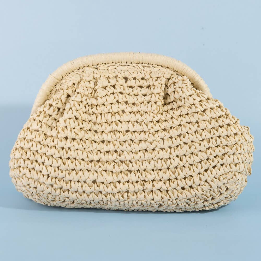 Woven Raffia Frame Shoulder Bag - Proper