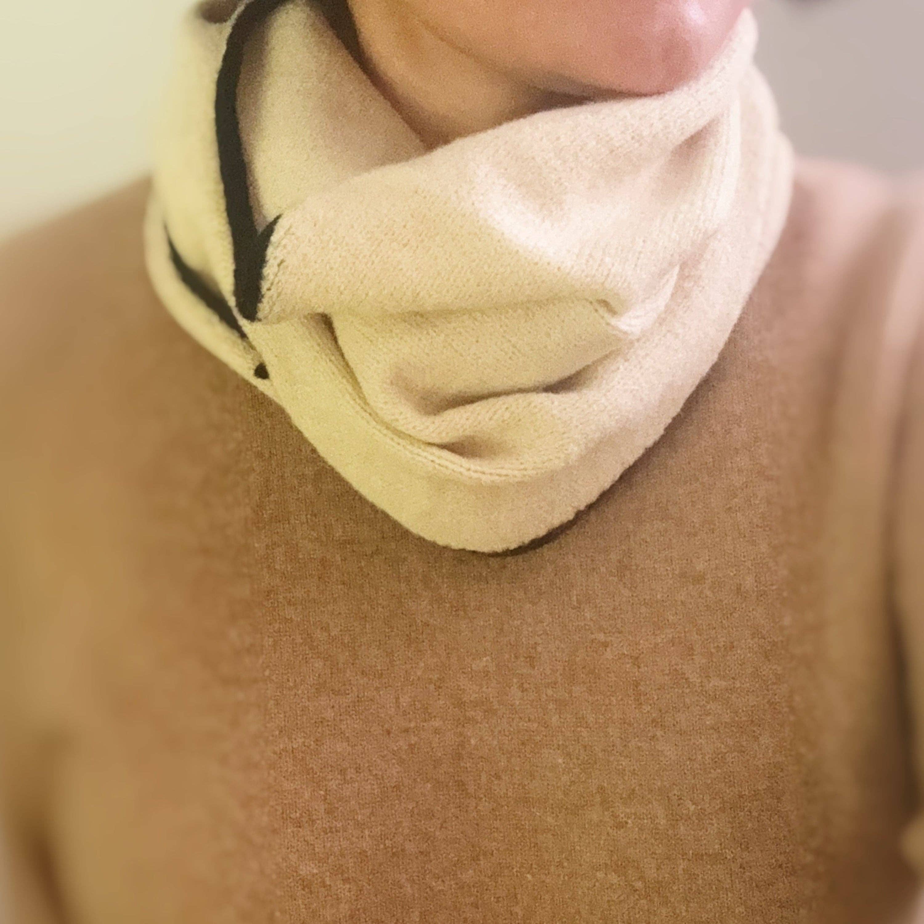 Slim Minimalist Knit Scarf – Two-Tone Cozy Yarn - Proper