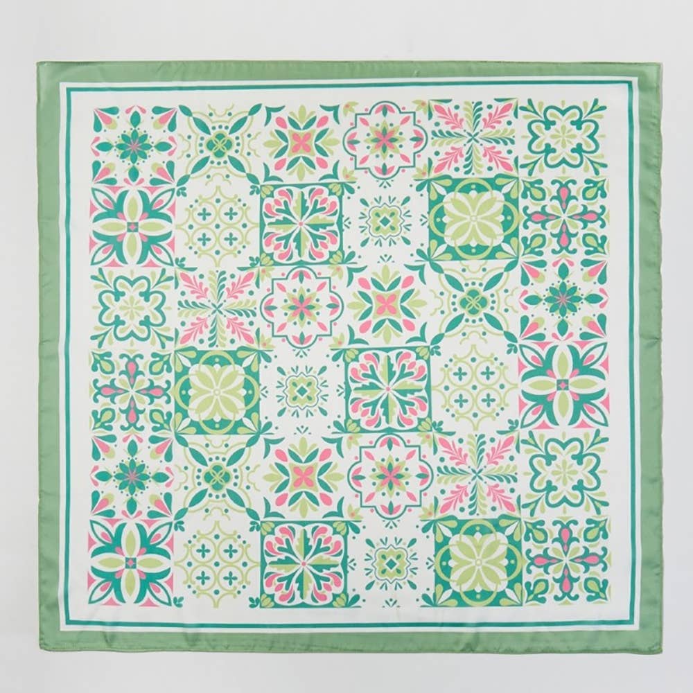 Mosaic Tiles Print Square Bandana Scarf - Proper