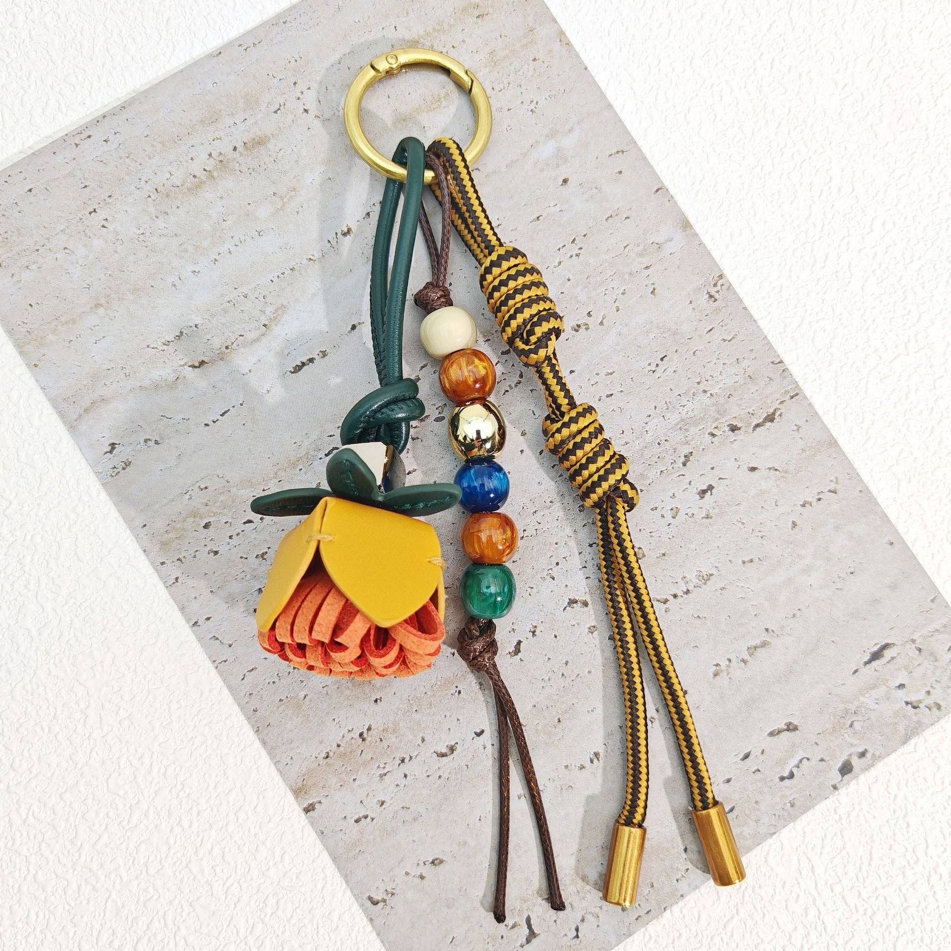 Trendy Flower Tassel Beaded Braided Bag Charm 8ZA6BBC05 - Proper