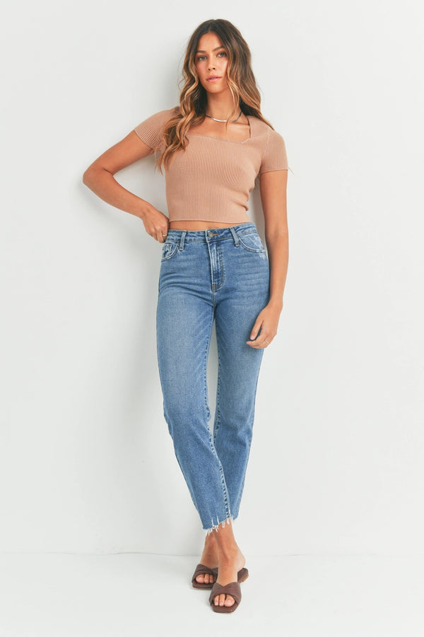 High Rise Vintage Straight Jeans - Proper