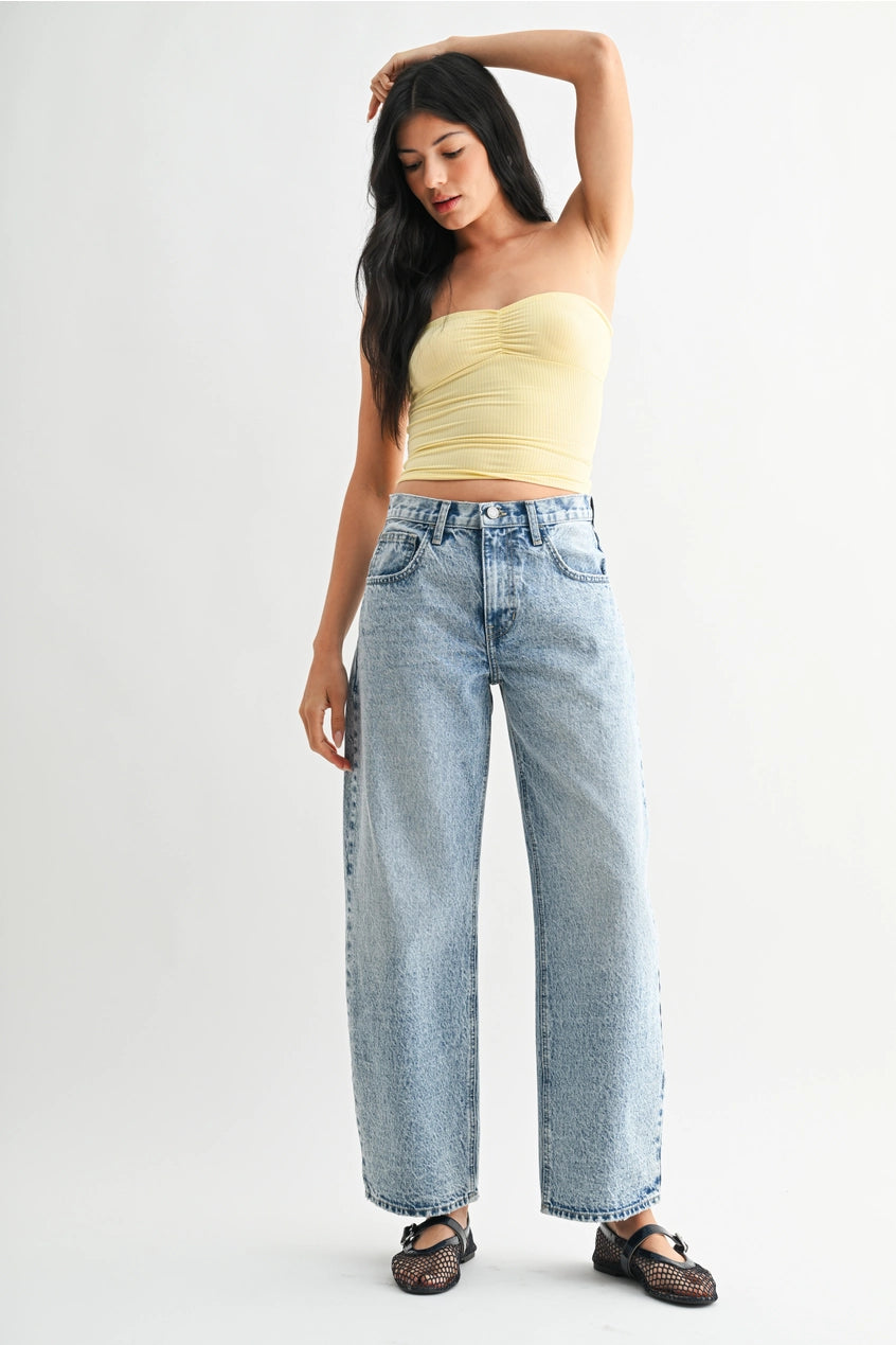 High Rise Light Barrel Jeans