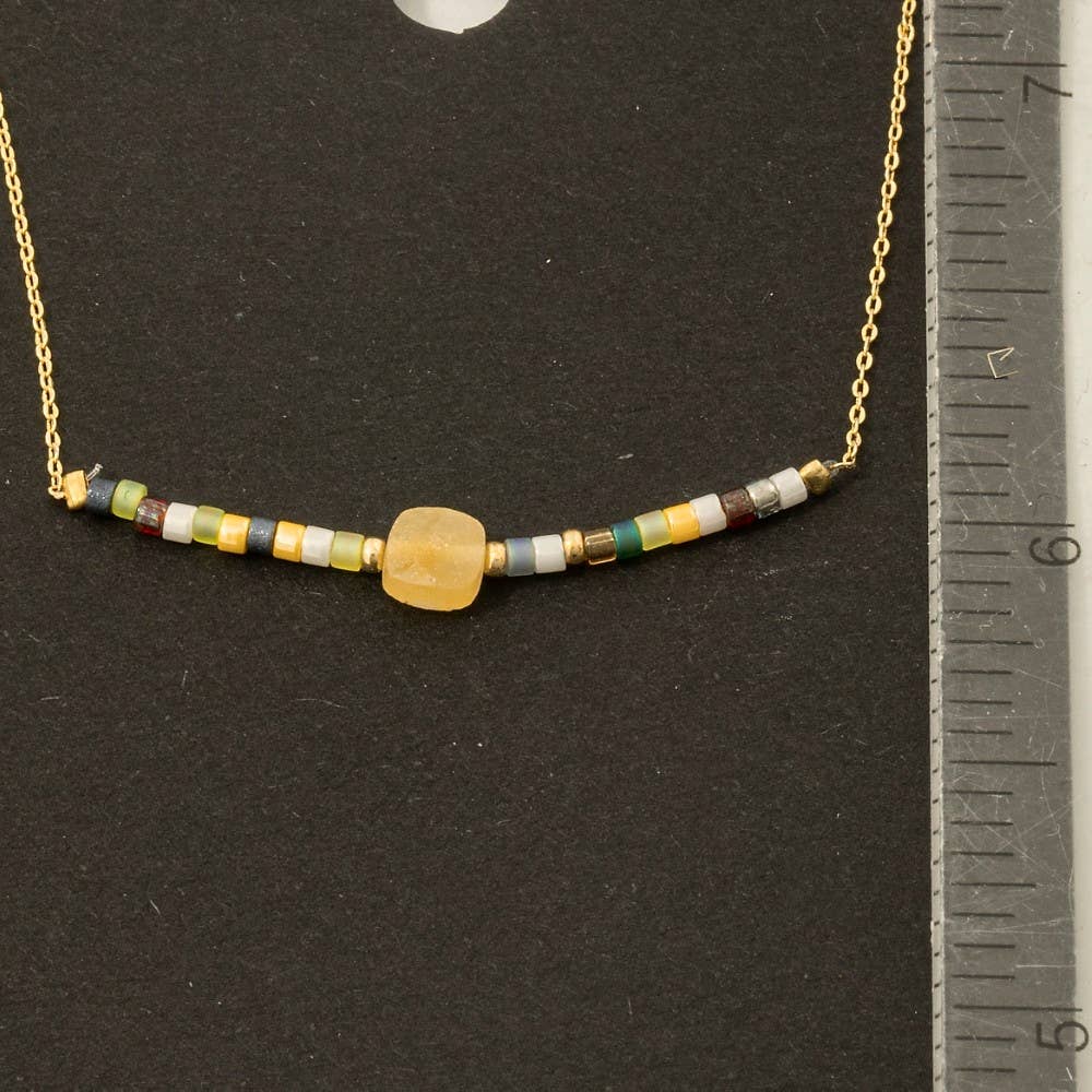 Colorway Bead Gemstone Charm Necklace - Proper