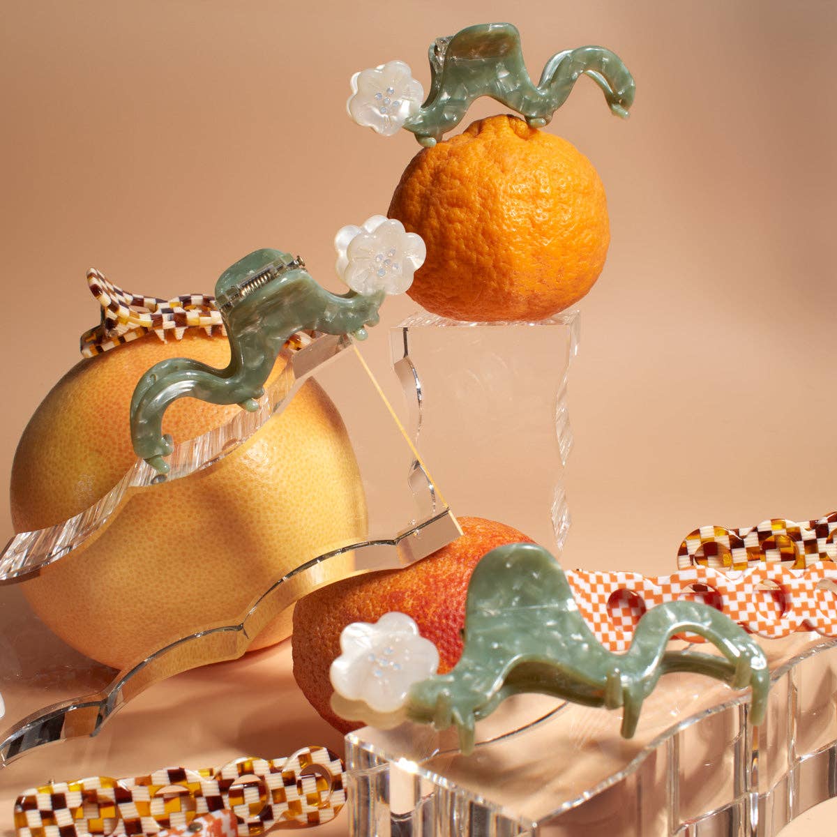 Orange Blossom Claw Clip