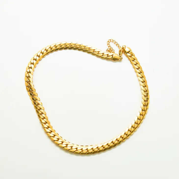 Chunky Flat Snake Chain Necklace - Proper