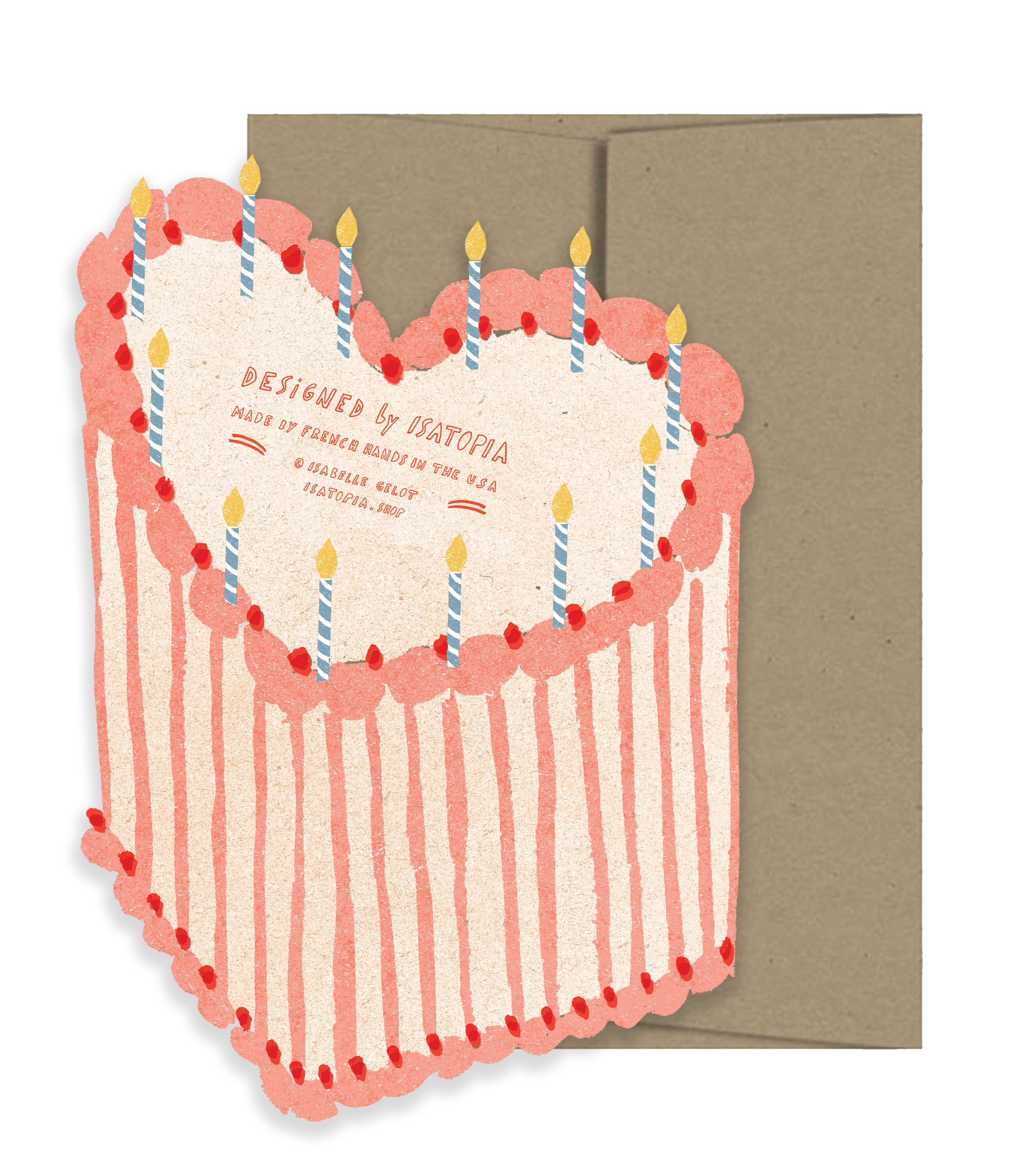 Heart Cake Die Cut Card - Proper