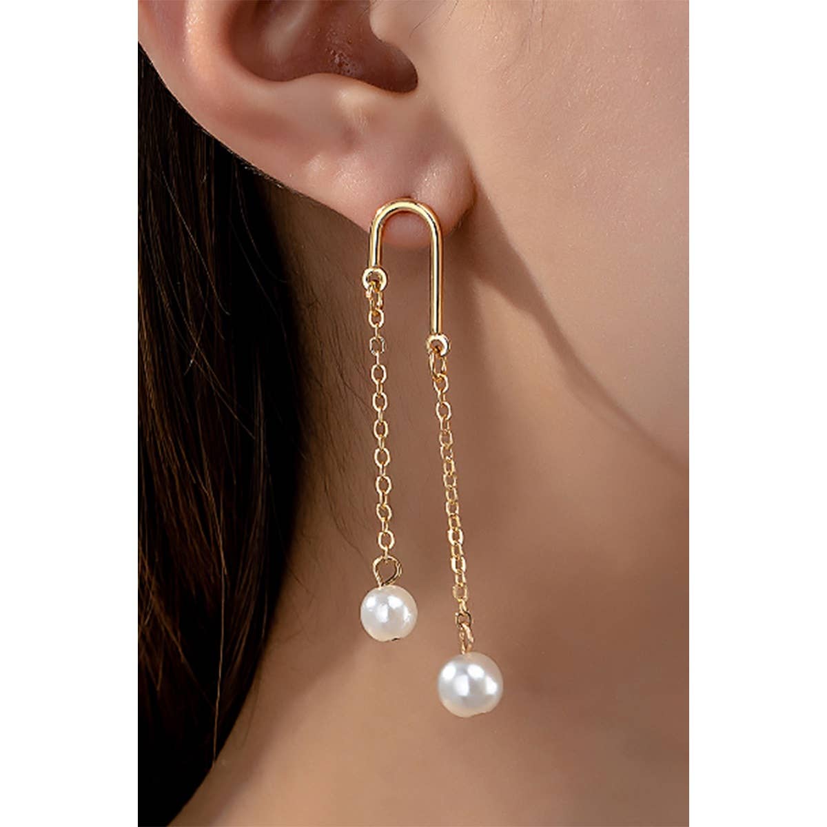 Double Chain Pearl Drop Earrings - Proper