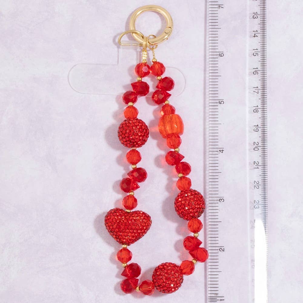 Pave Crystal Hearts Bag Charm - Proper