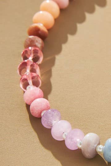 Natural Agate + Glass Necklace