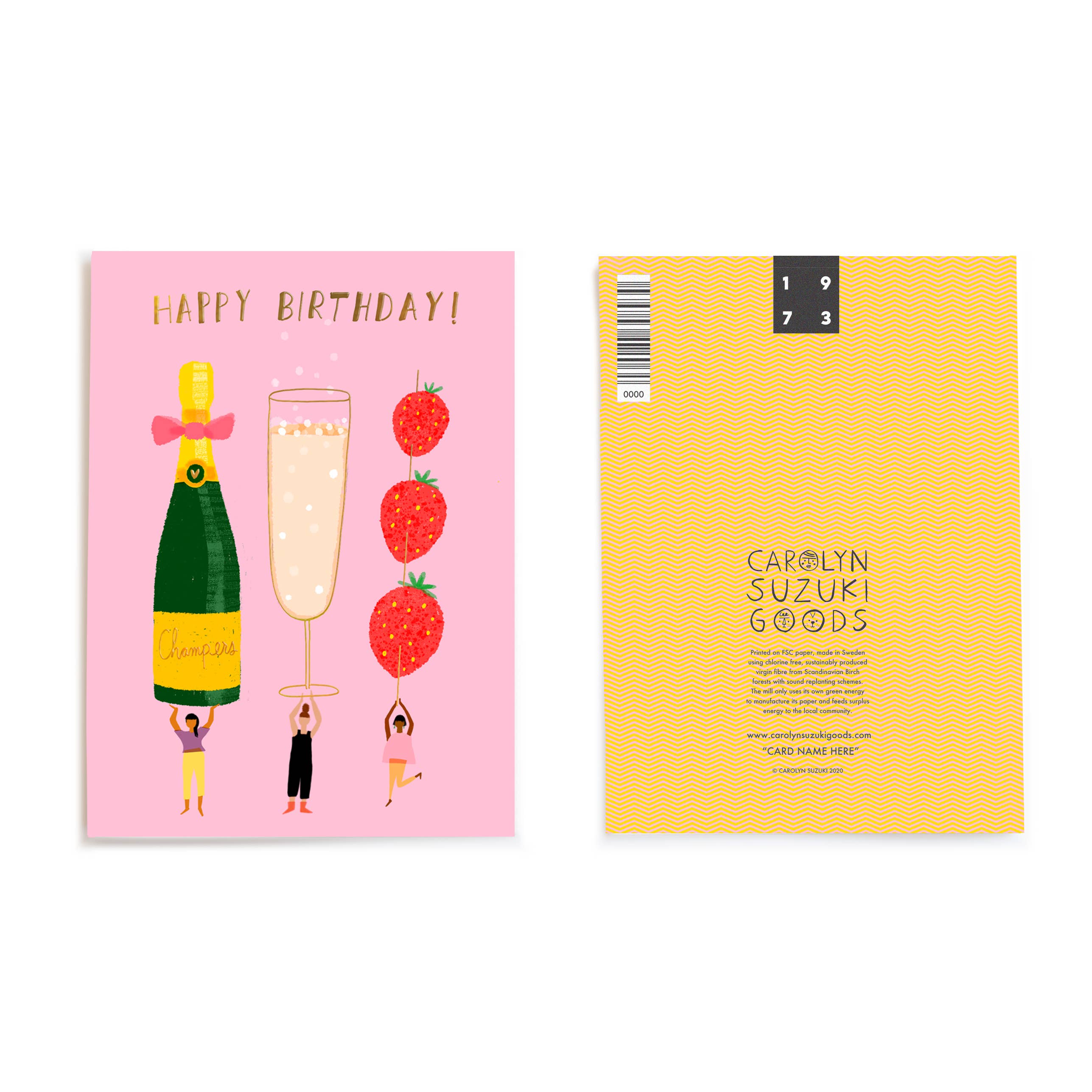 Champagne Wishes - Birthday Card - Proper