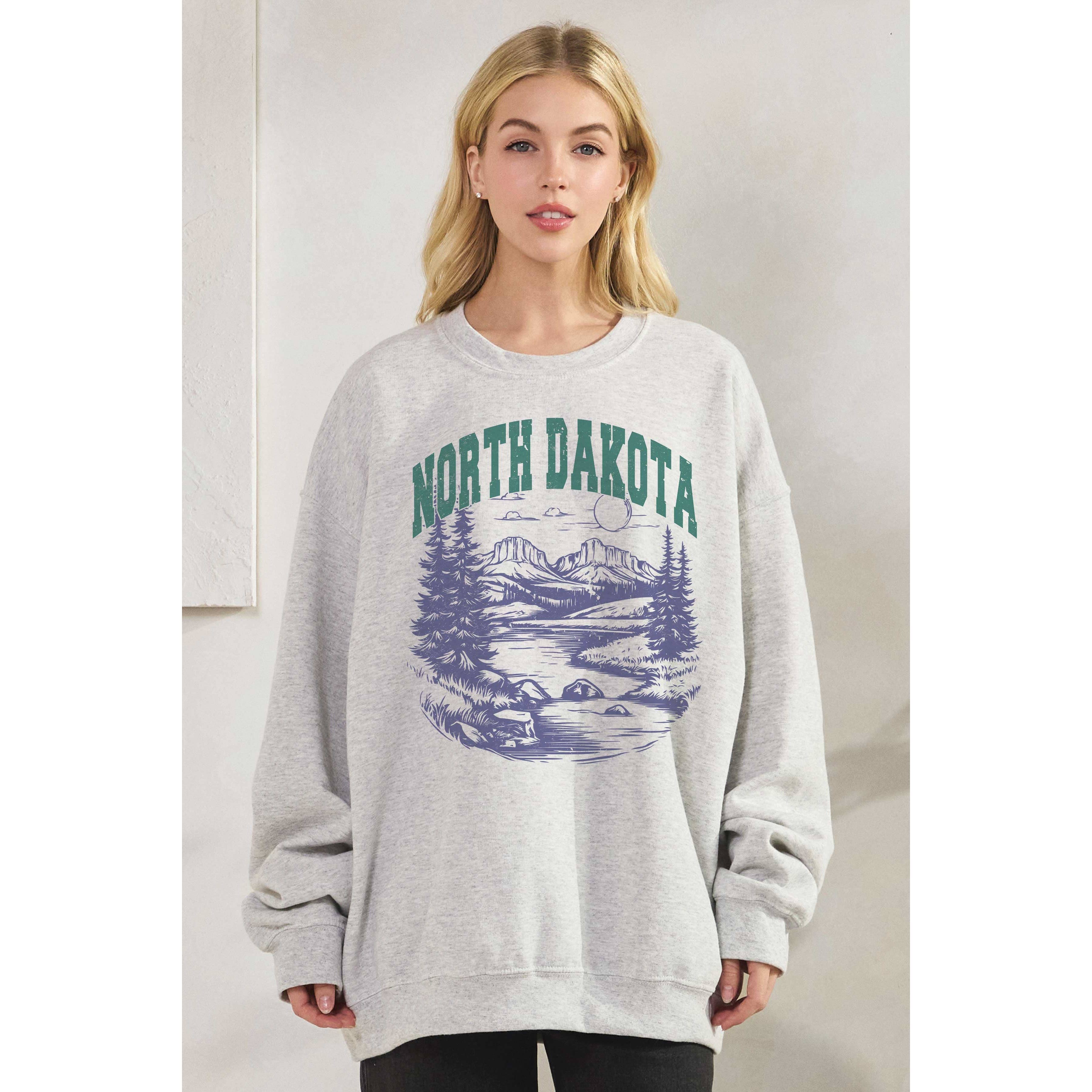 North Dakota Landscape Oversized Sweatshirt