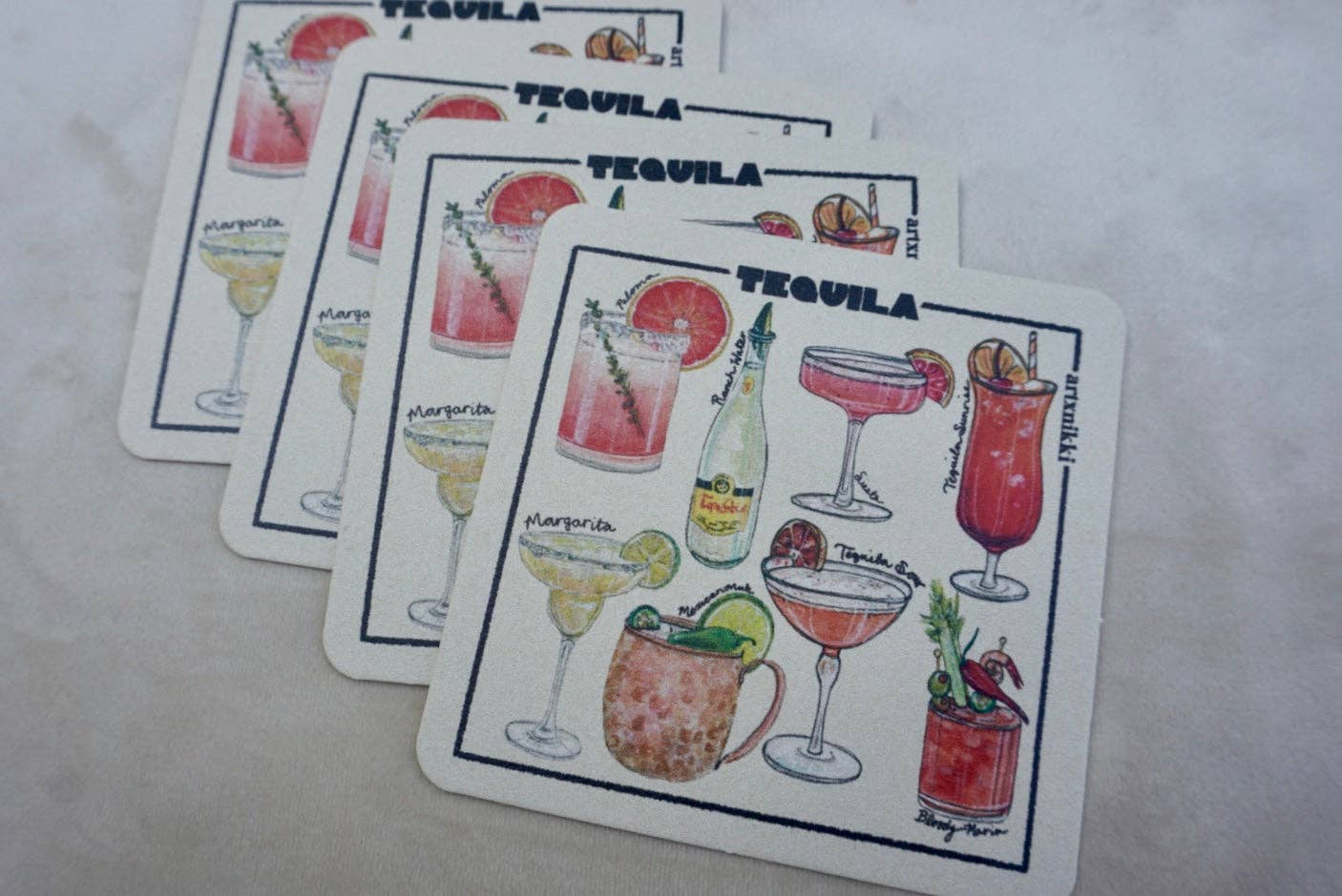 Classic Tequila Cocktail Coaster Set of 4 - Proper