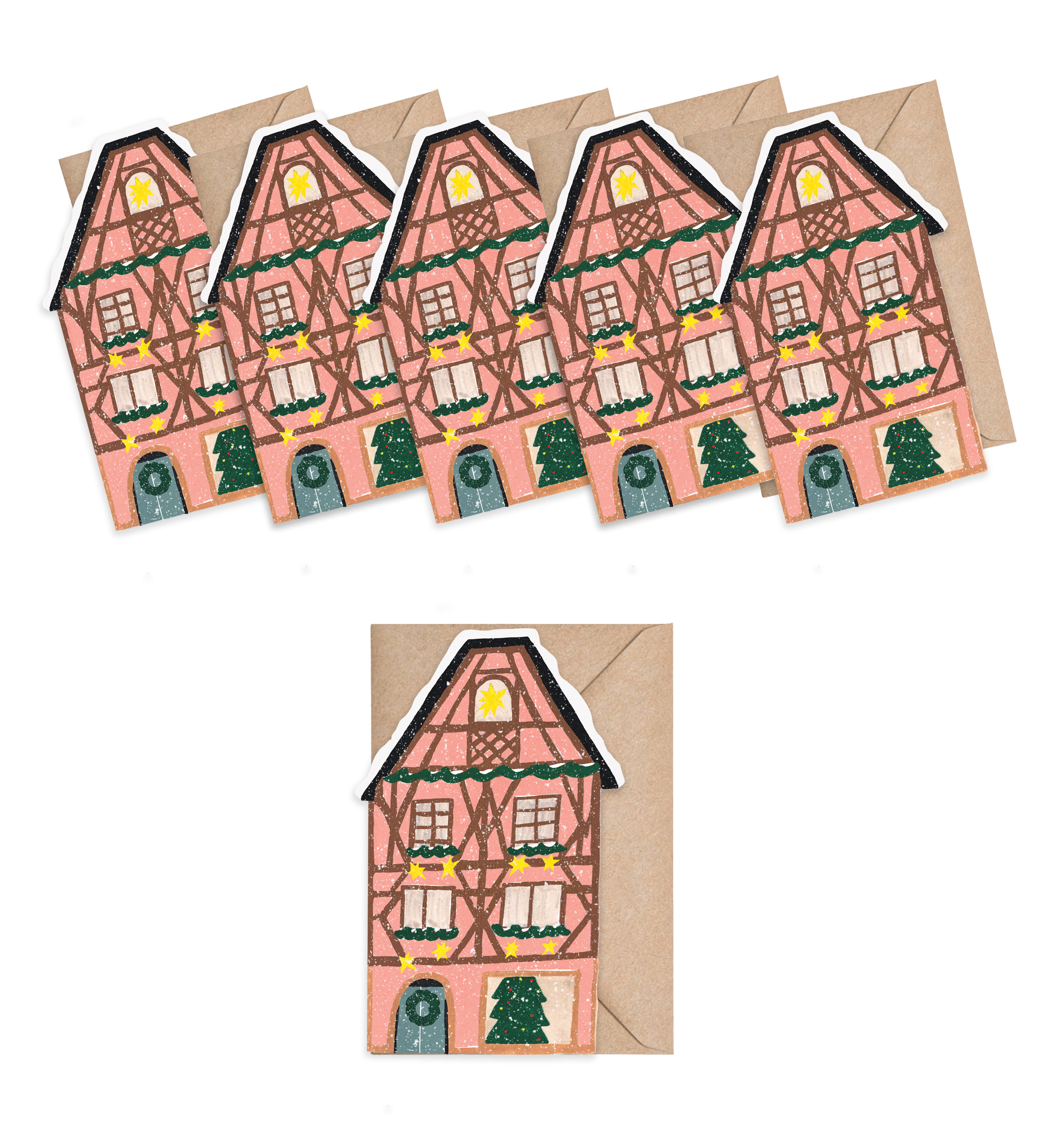 Pink Cottage Mini Cards - box of 6 - Proper