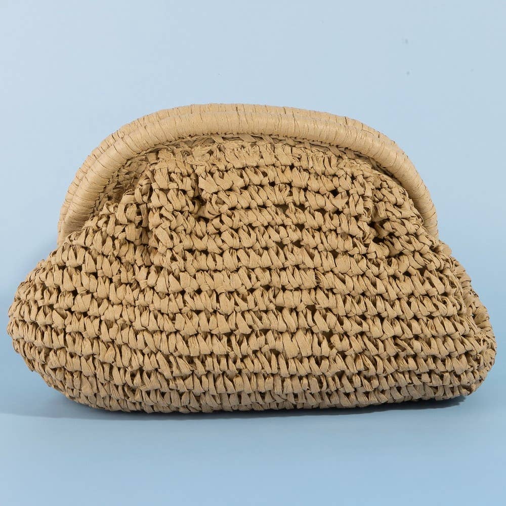Woven Raffia Frame Shoulder Bag - Proper