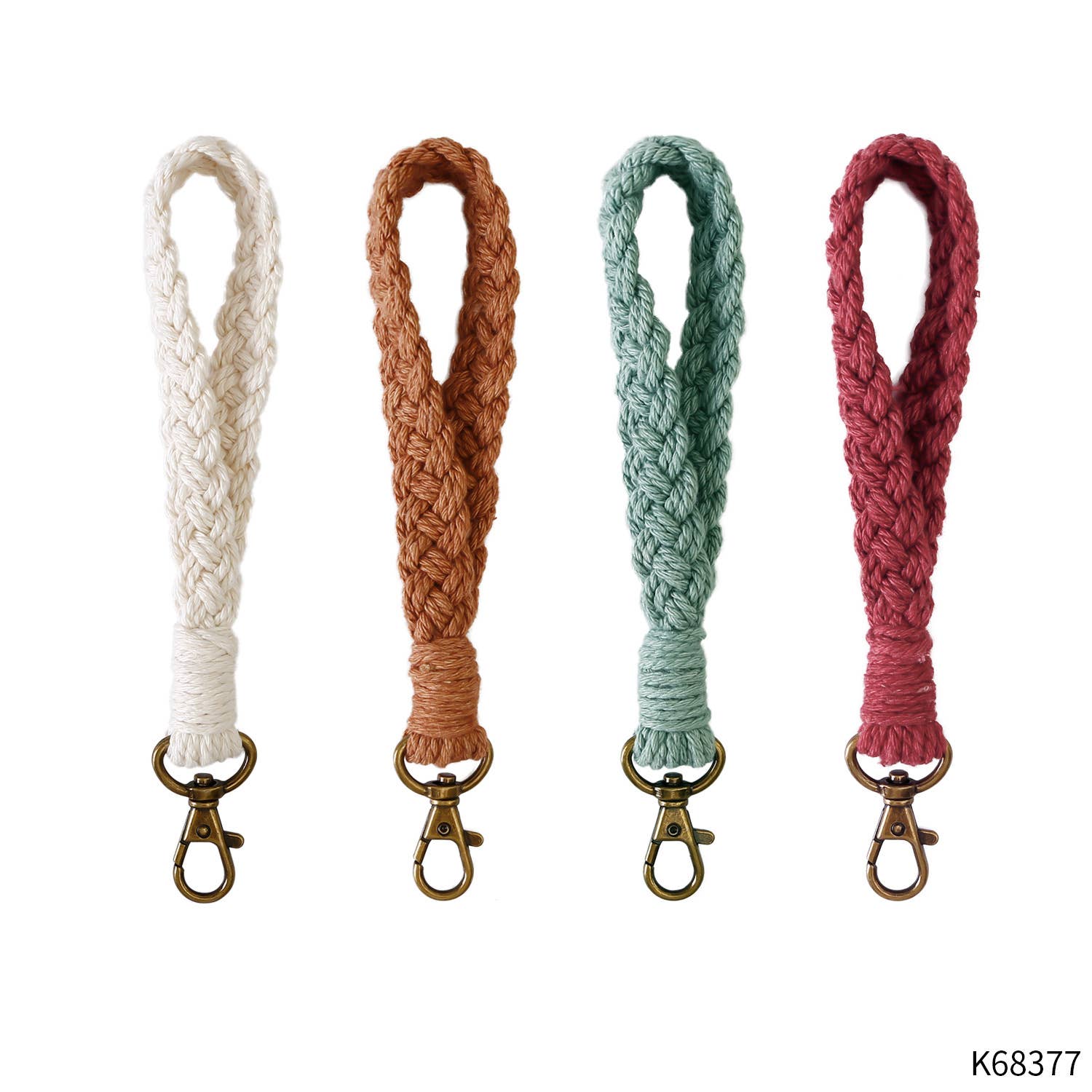 Macrame Flat Braided Wristlet Keychain - Proper