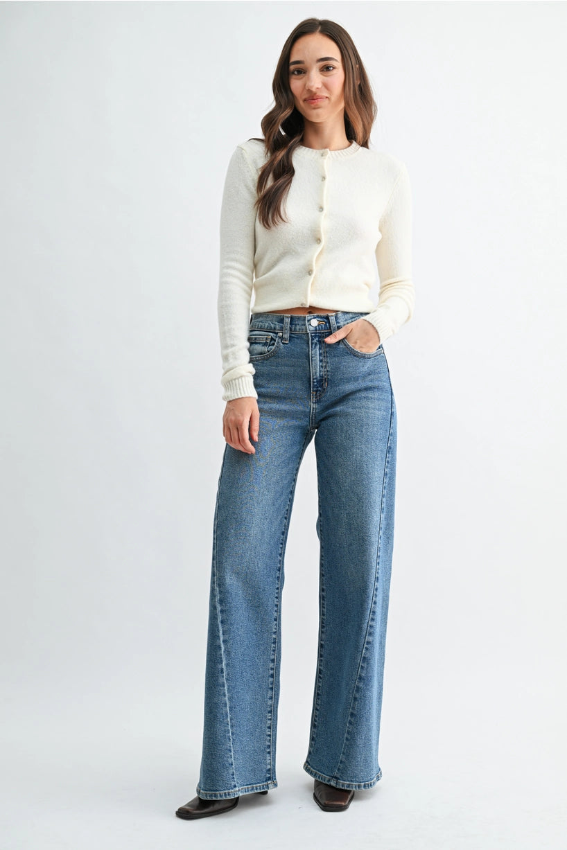 Twisted Seam Wide Leg Jeans - Proper