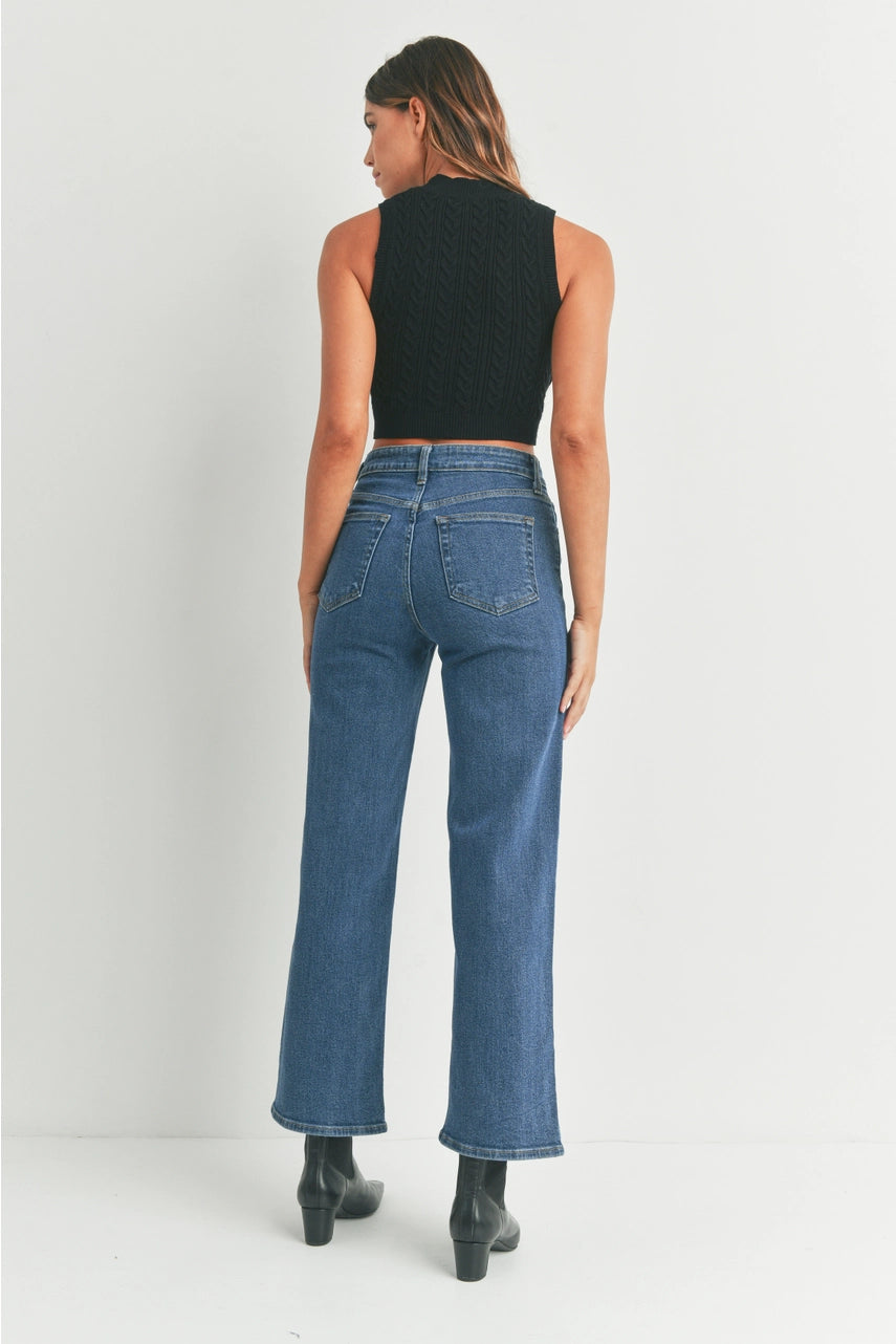 High Rise Full Length Straight Jeans - Proper