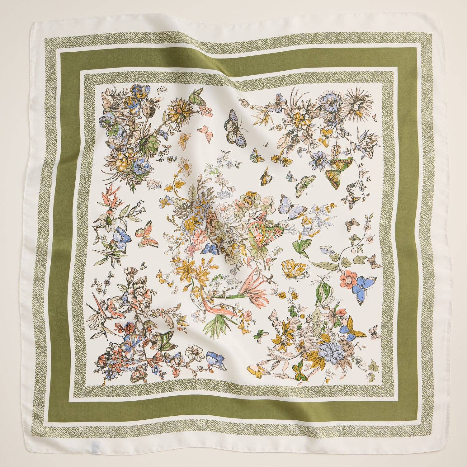 Floral Butterfly Square Scarf - Proper