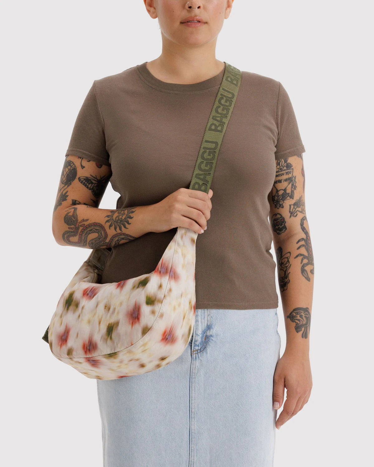 Baggu Medium Nylon Crescent Bag - Abstract Floral - Proper