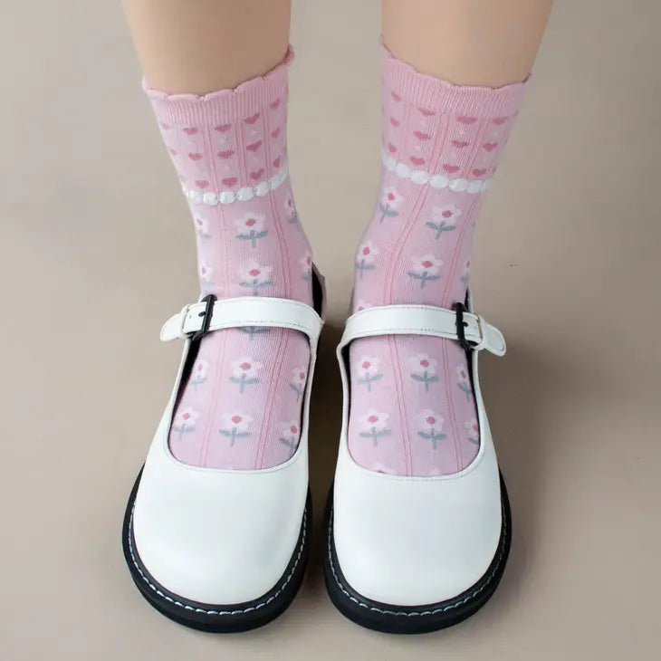 Daisy Heart Socks - Proper