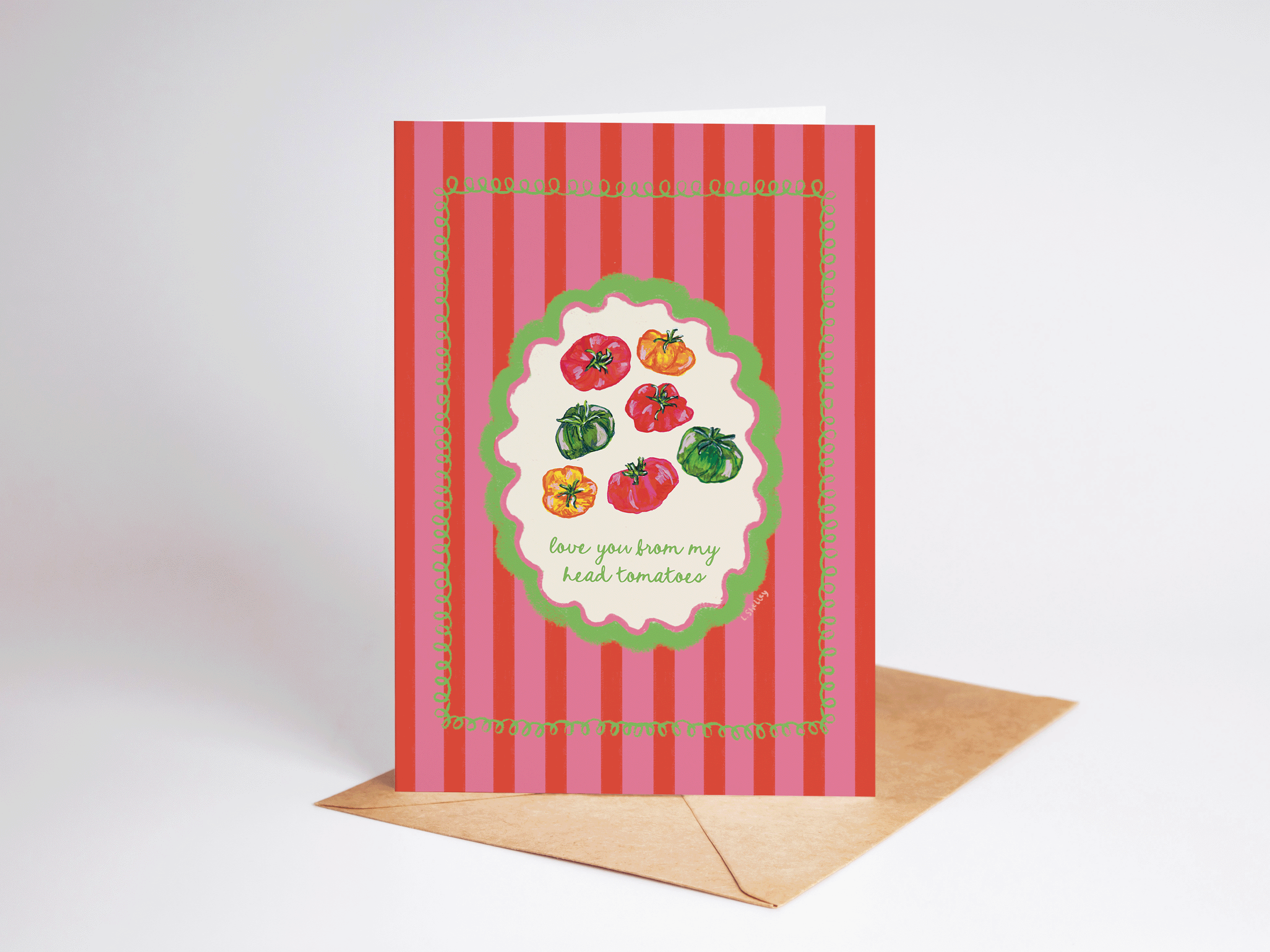 Love You From My Head Tomatoes Greeting Card