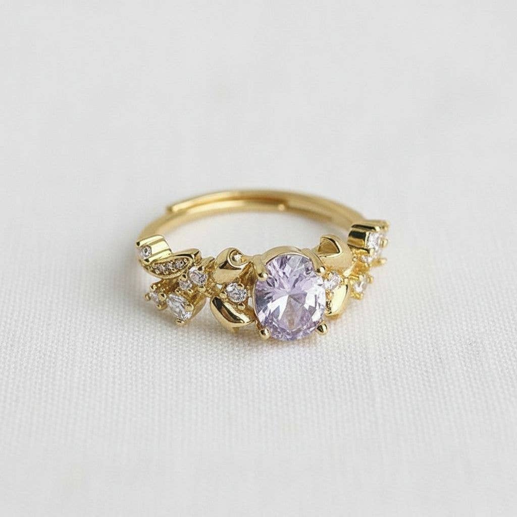 Vintage-Inspired Floral Gemstone Ring