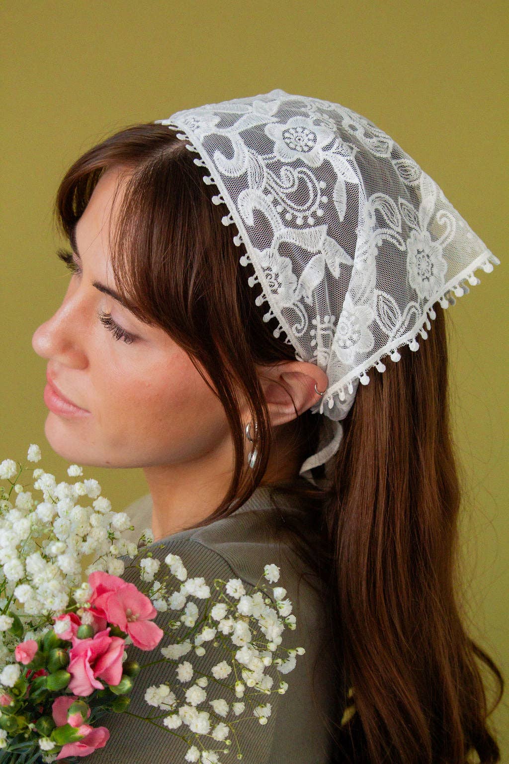 White Lace Tie Bandana - Proper