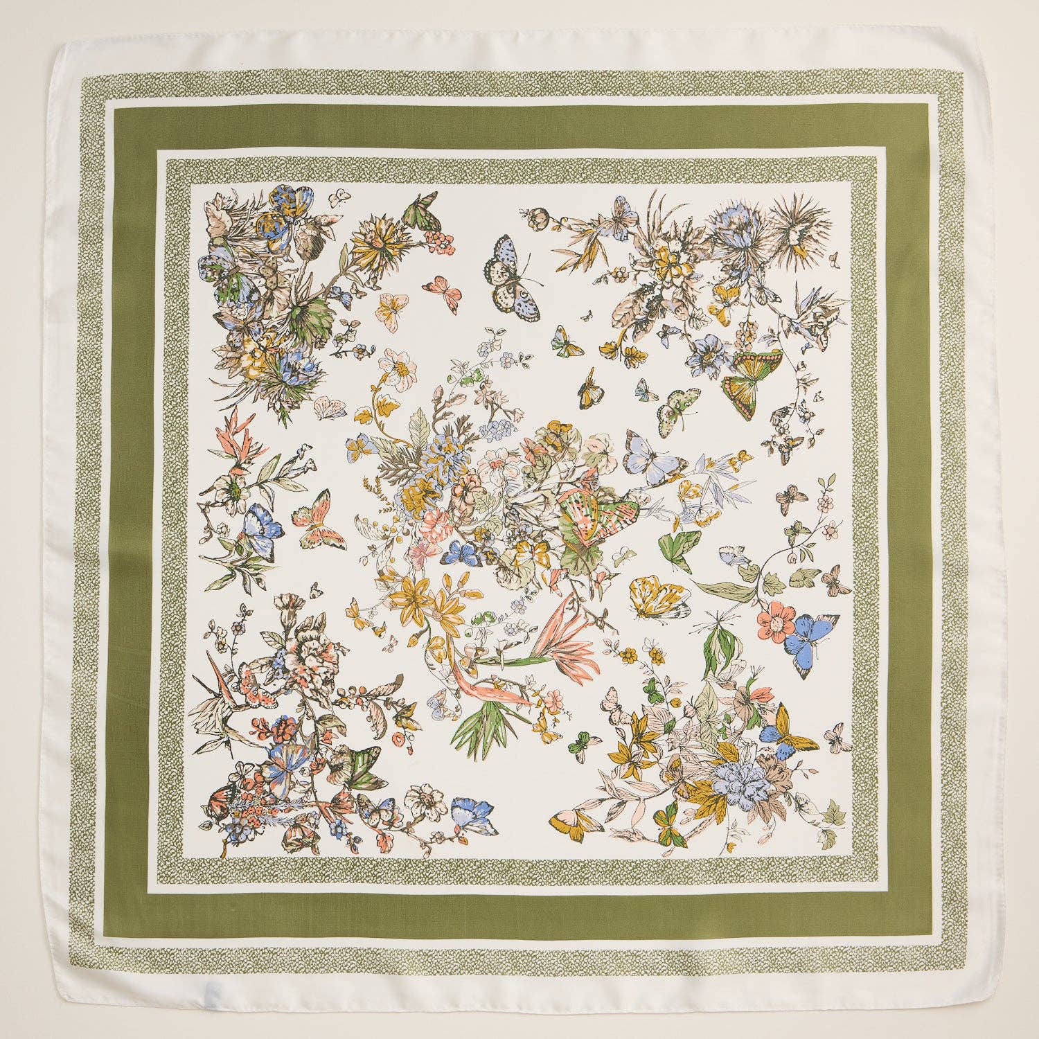 Floral Butterfly Square Scarf - Proper