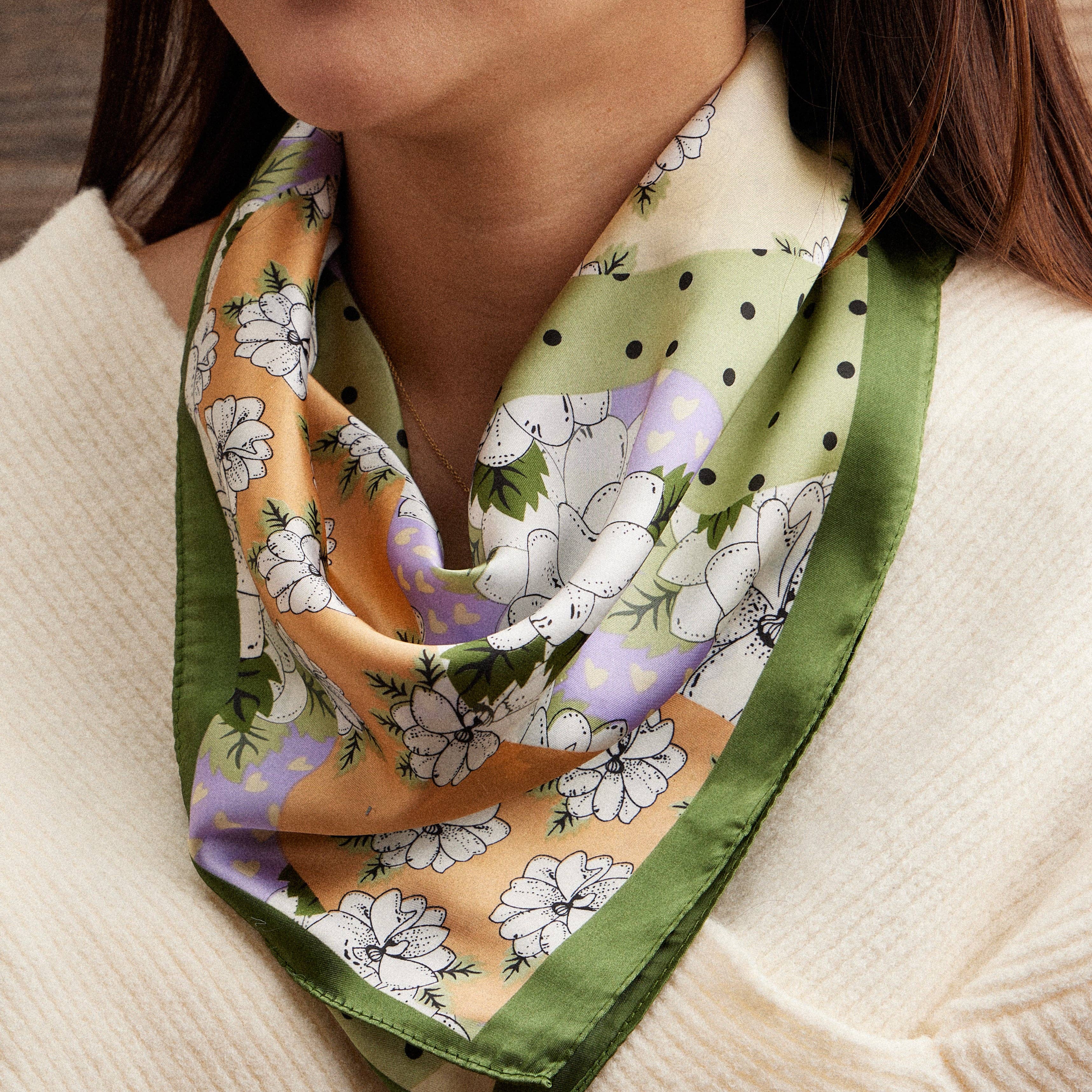 Retro Floral Print Scarf - Proper