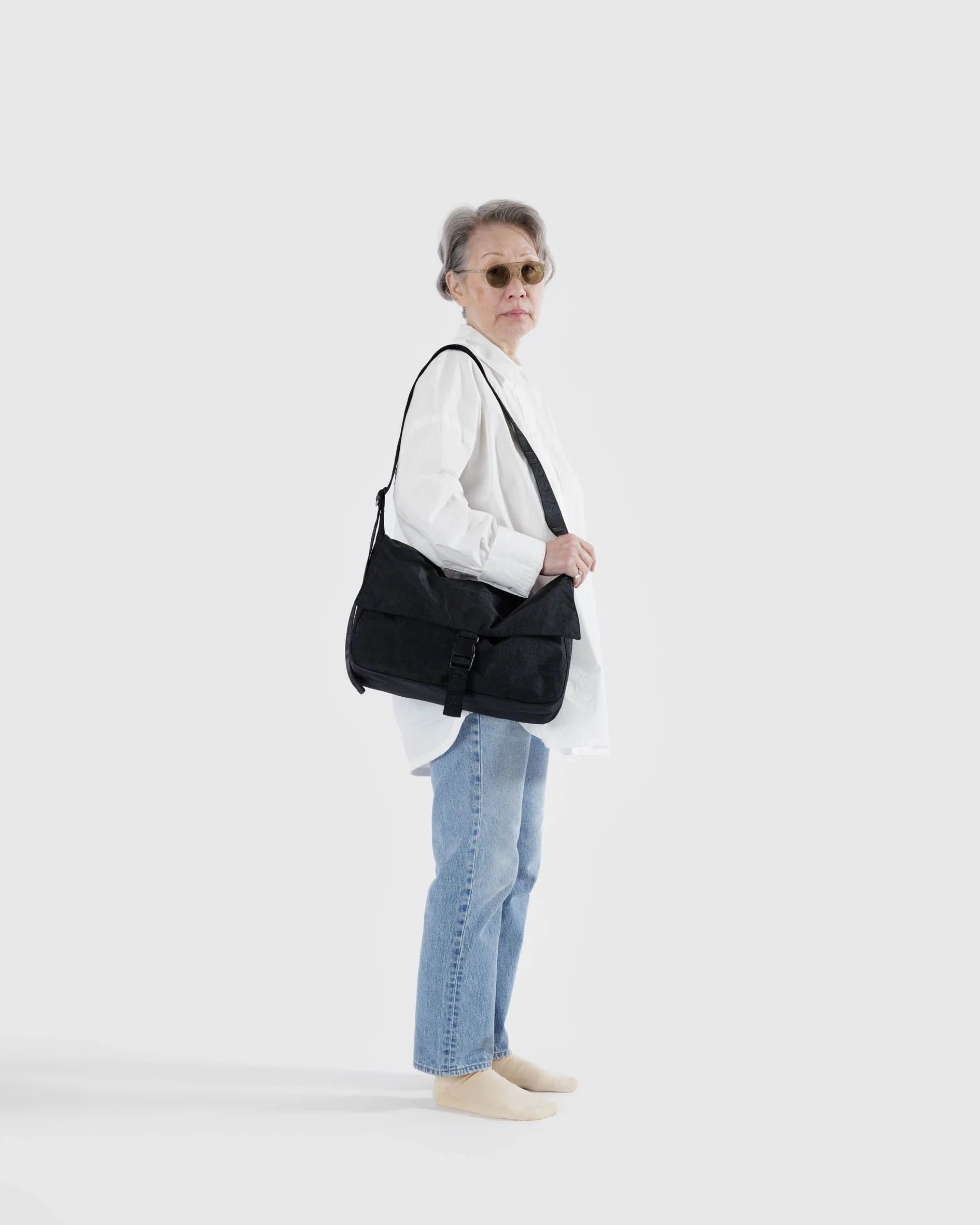 Baggu Nylon Messenger Bag - Black - Proper