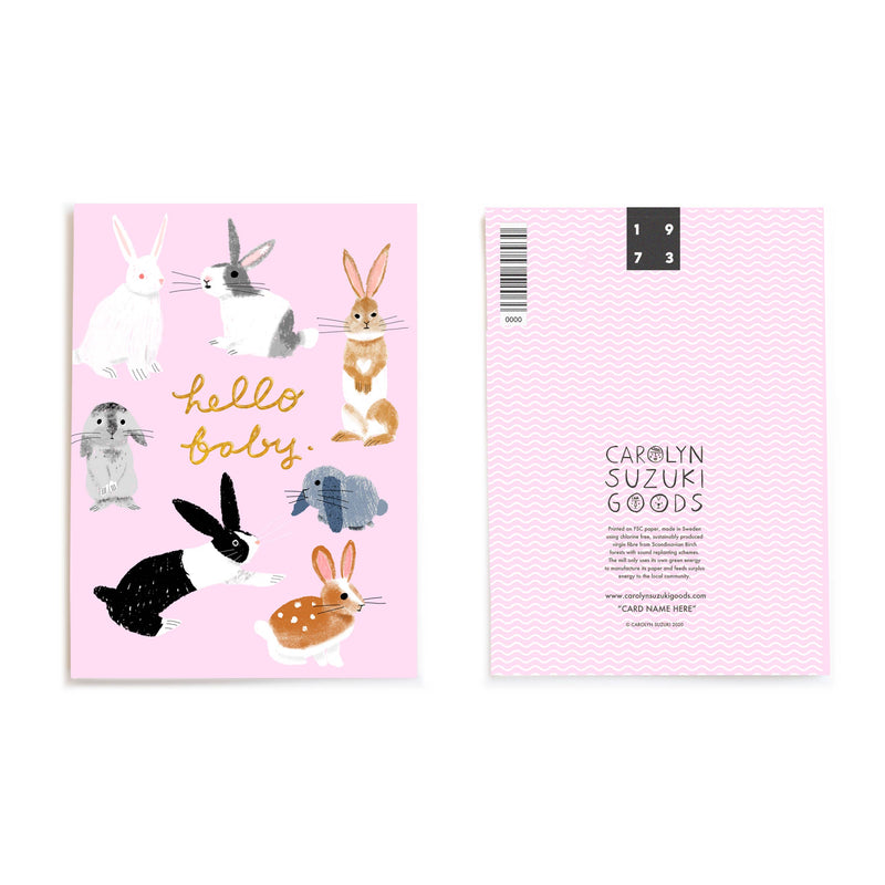 Usagi Three - Baby Card - Proper