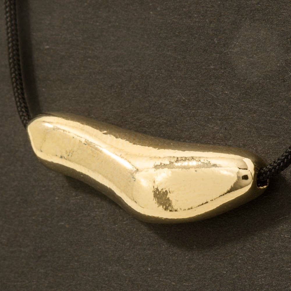 Warped Metallic Bar Pendant Cord Necklace - Proper