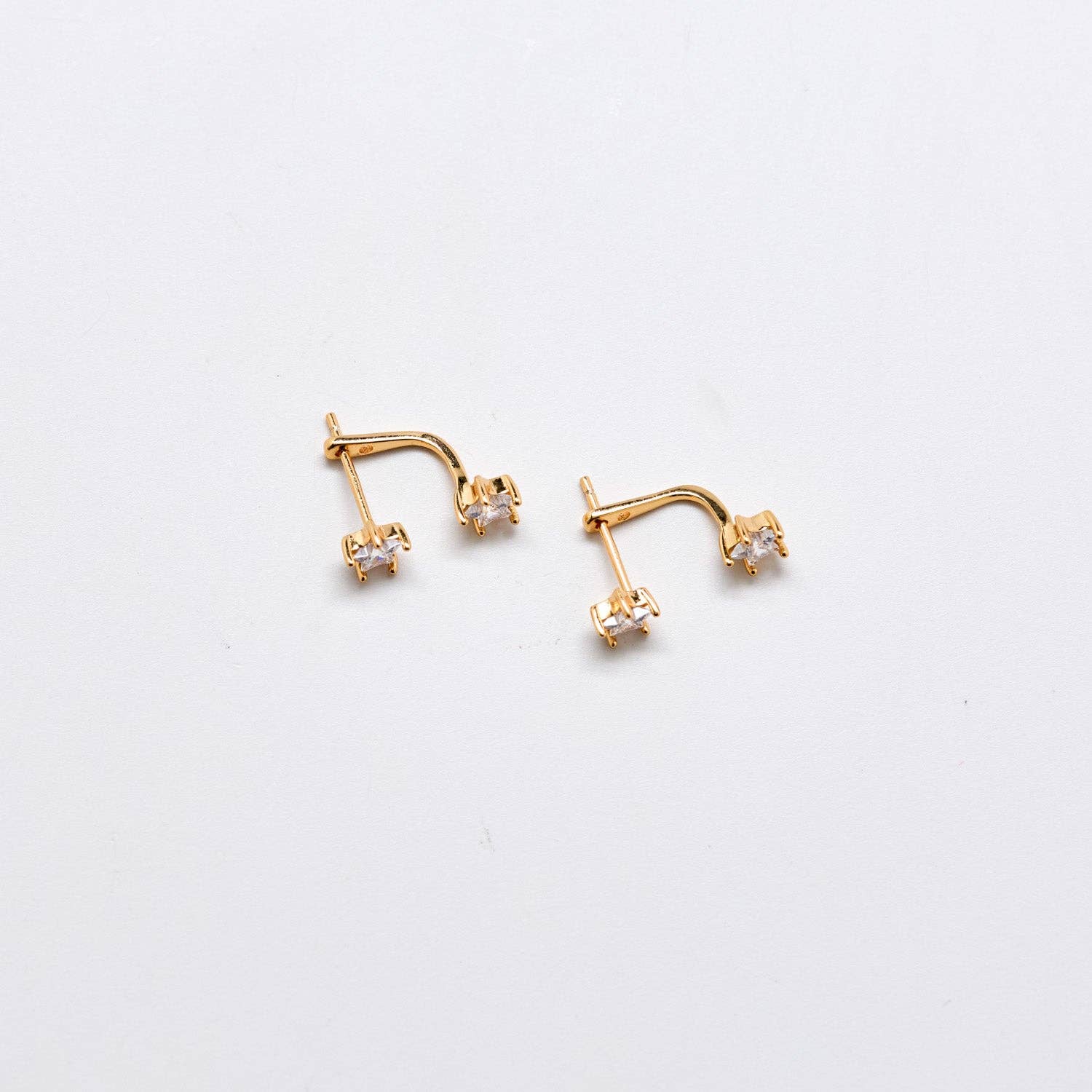 Double CZ Star Ear Jacket Earrings - Proper