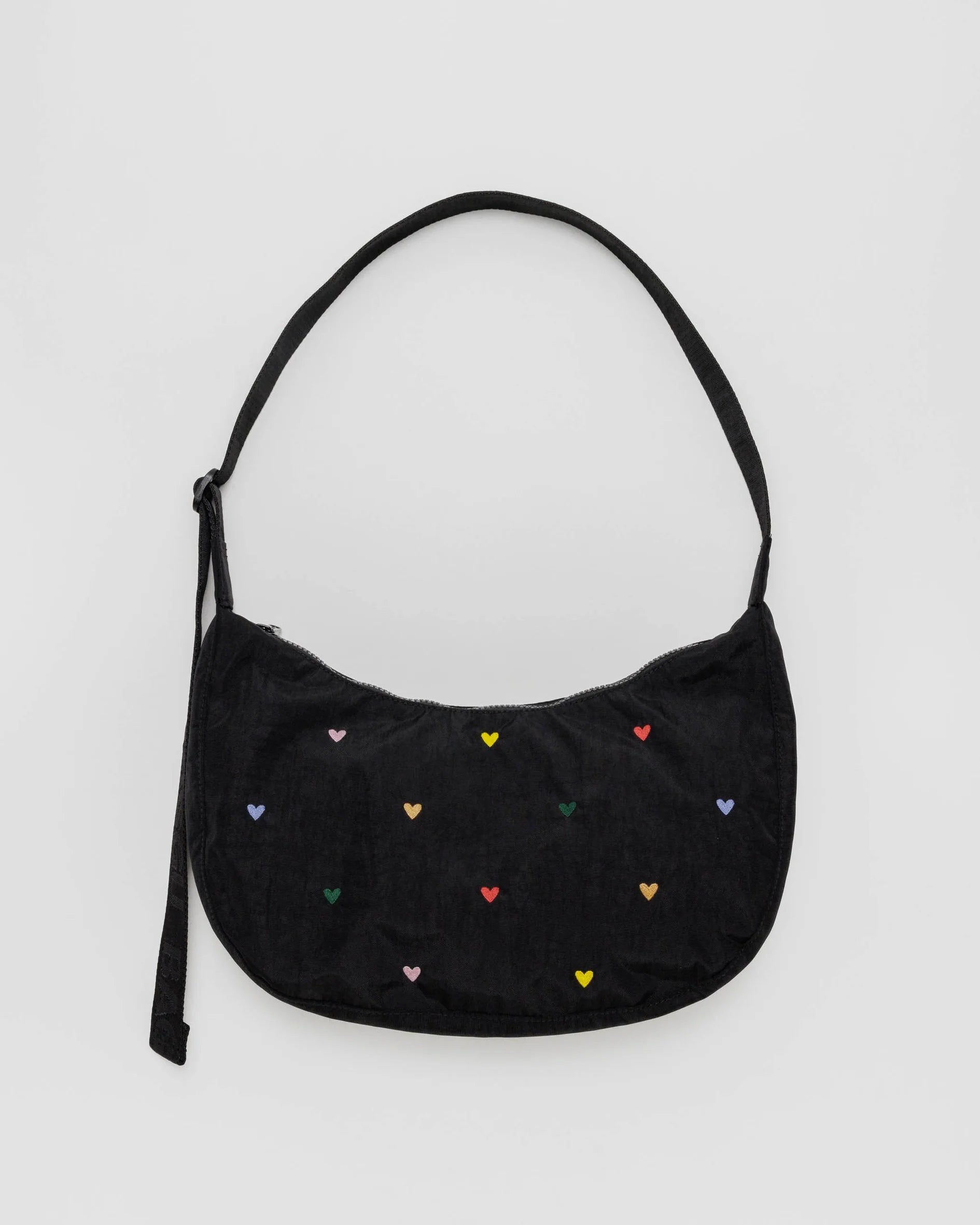 Baggu Medium Nylon Crescent Bag - Embroidered Hearts - Proper