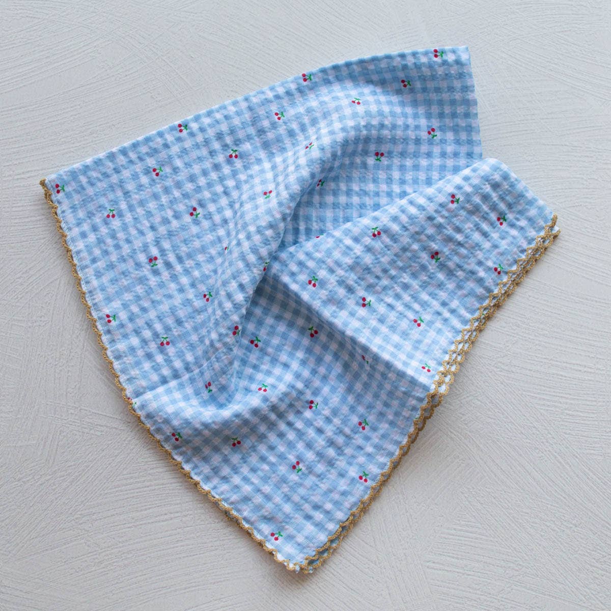 Cottage Mini Checker Cherry Cotton Scarf