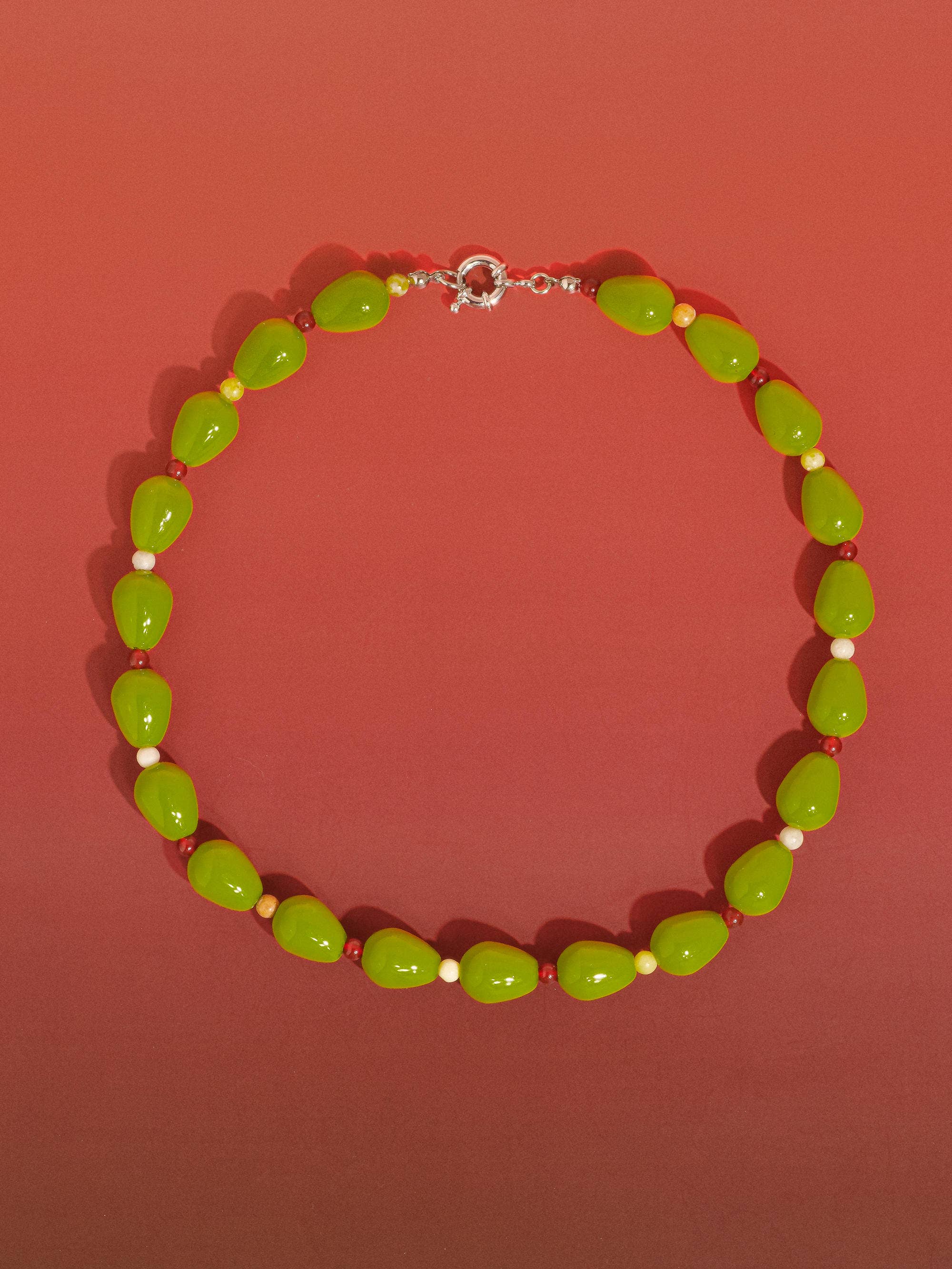 Olive Beaded Necklace