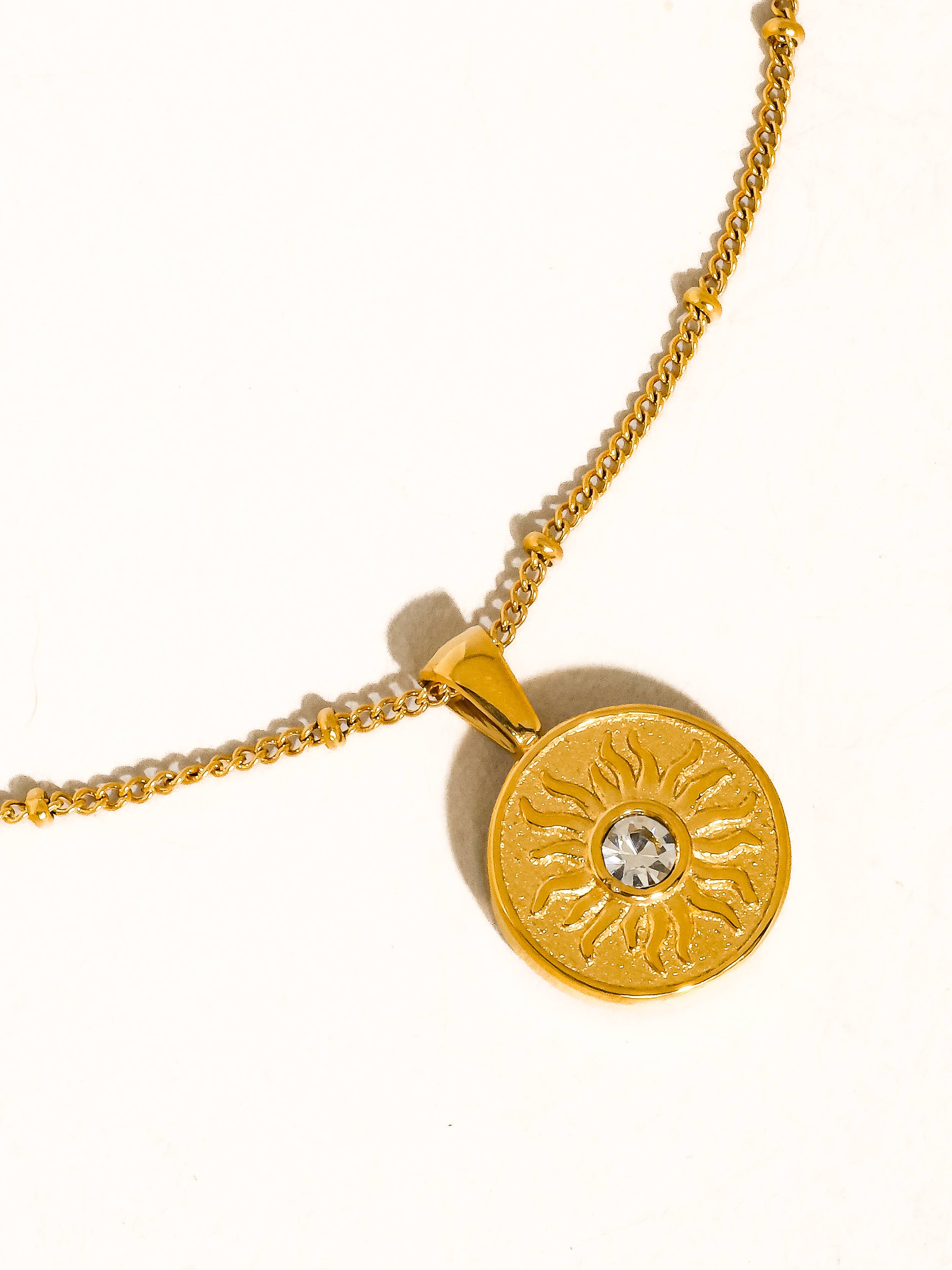 Starla 18K Gold Non-Tarnish Sun Medallion Necklace - Proper