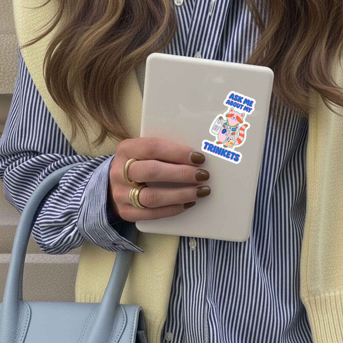 Ask Me About My Trinkets Sticker