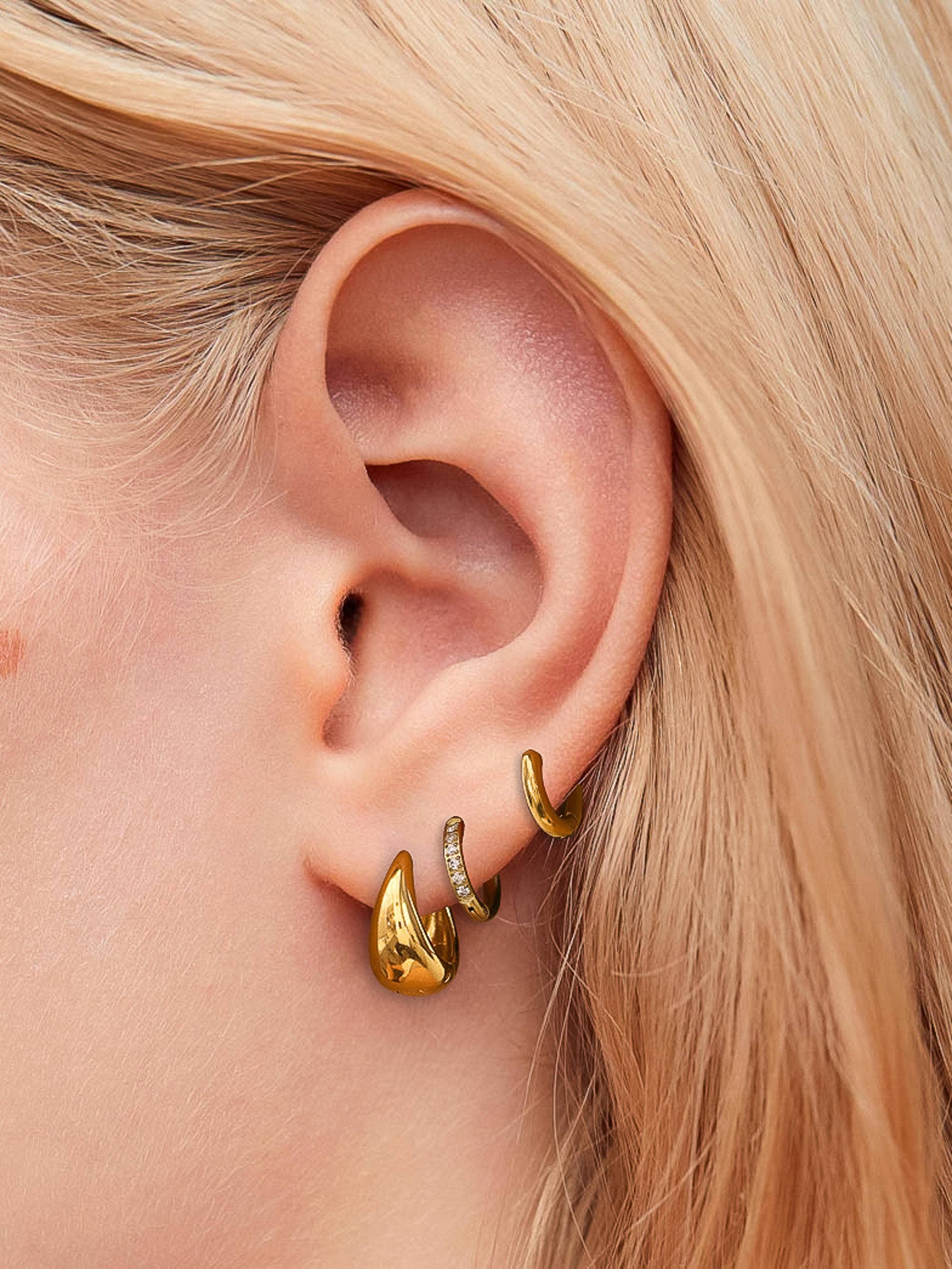 Rayon Hoop Earring Set