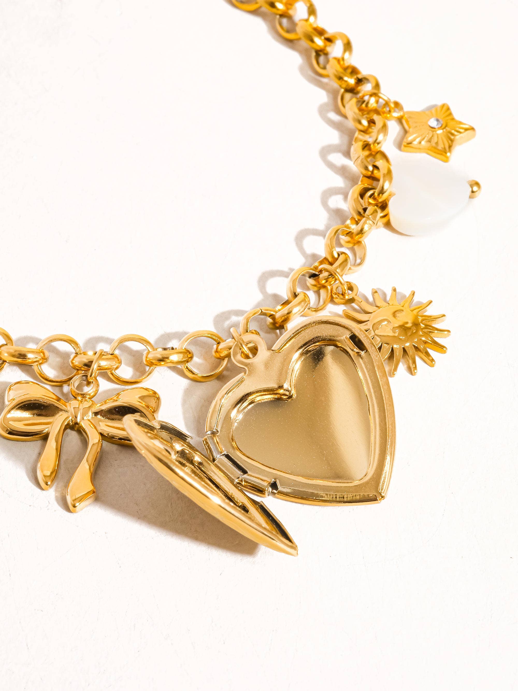 Eydn Heart Locket Charm Bracelet - Proper